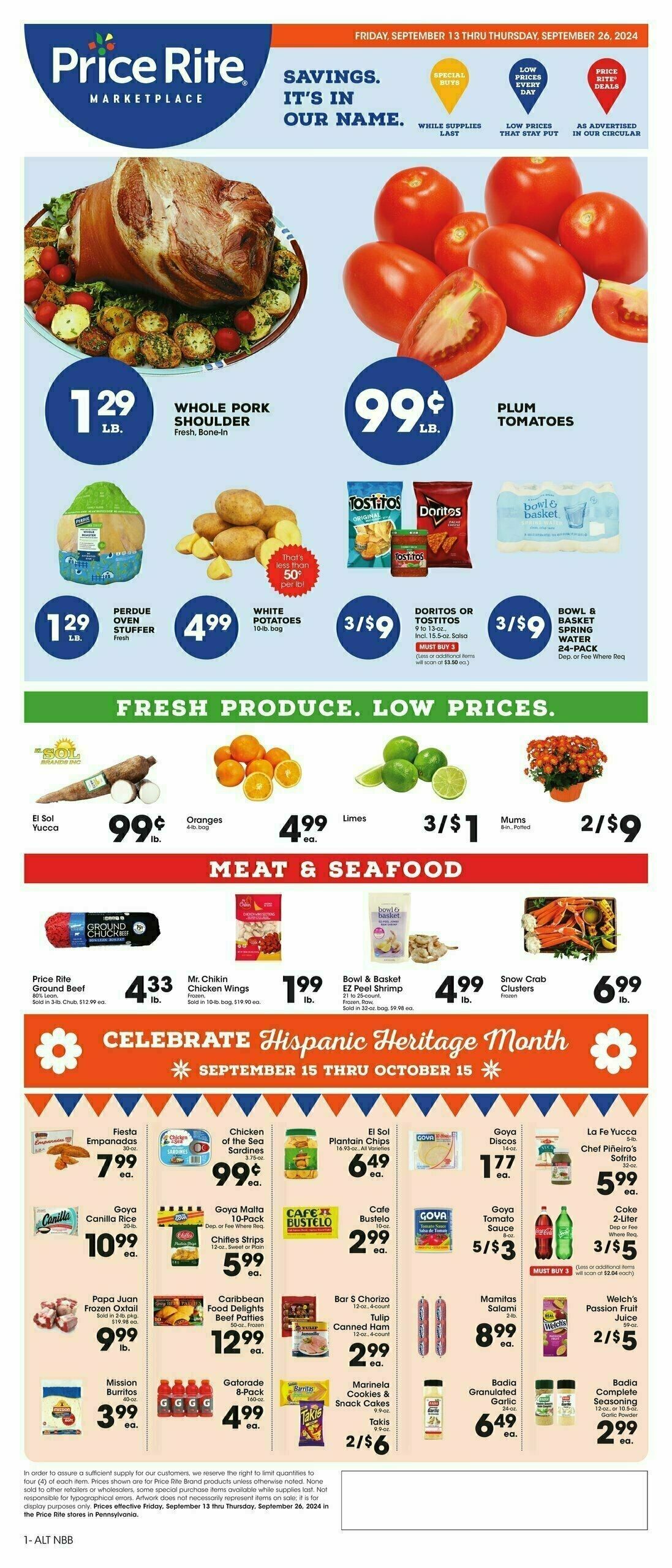 Price Rite Weekly Ad from September 13