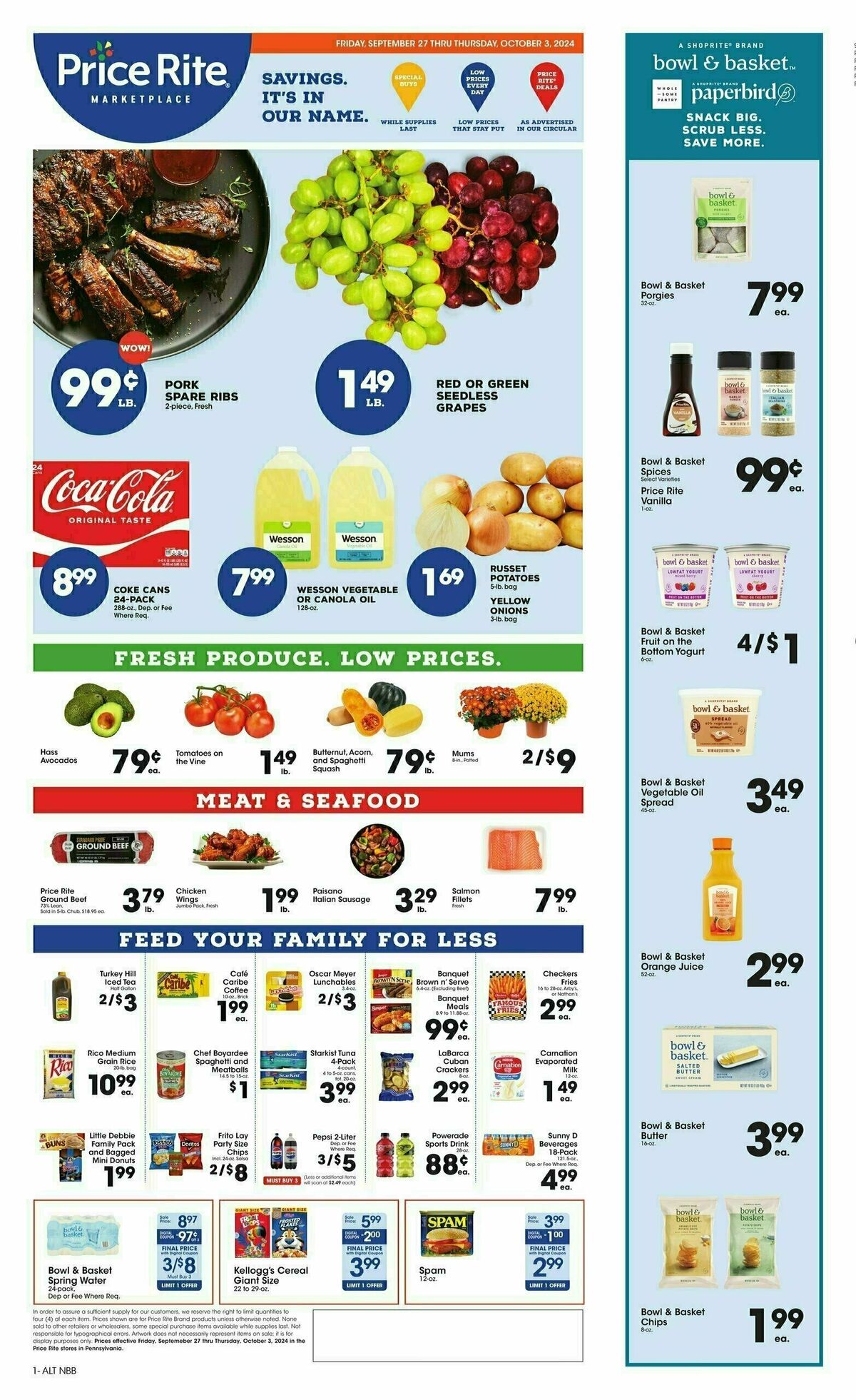 Price Rite Weekly Ad from September 27