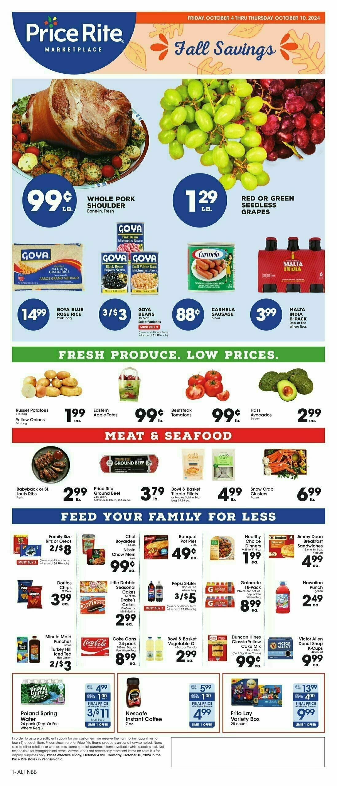 Price Rite Weekly Ad from October 4