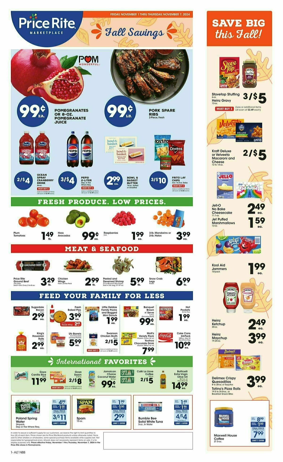 Price Rite Weekly Ad from November 1