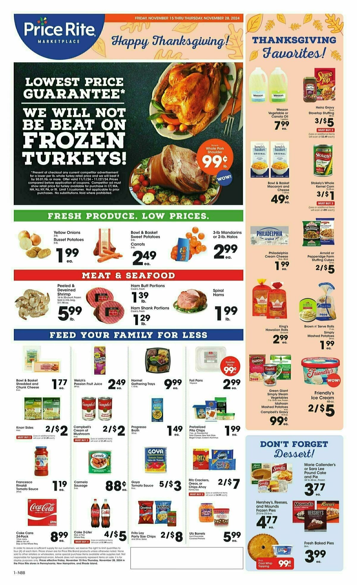 Price Rite Weekly Ad from November 15