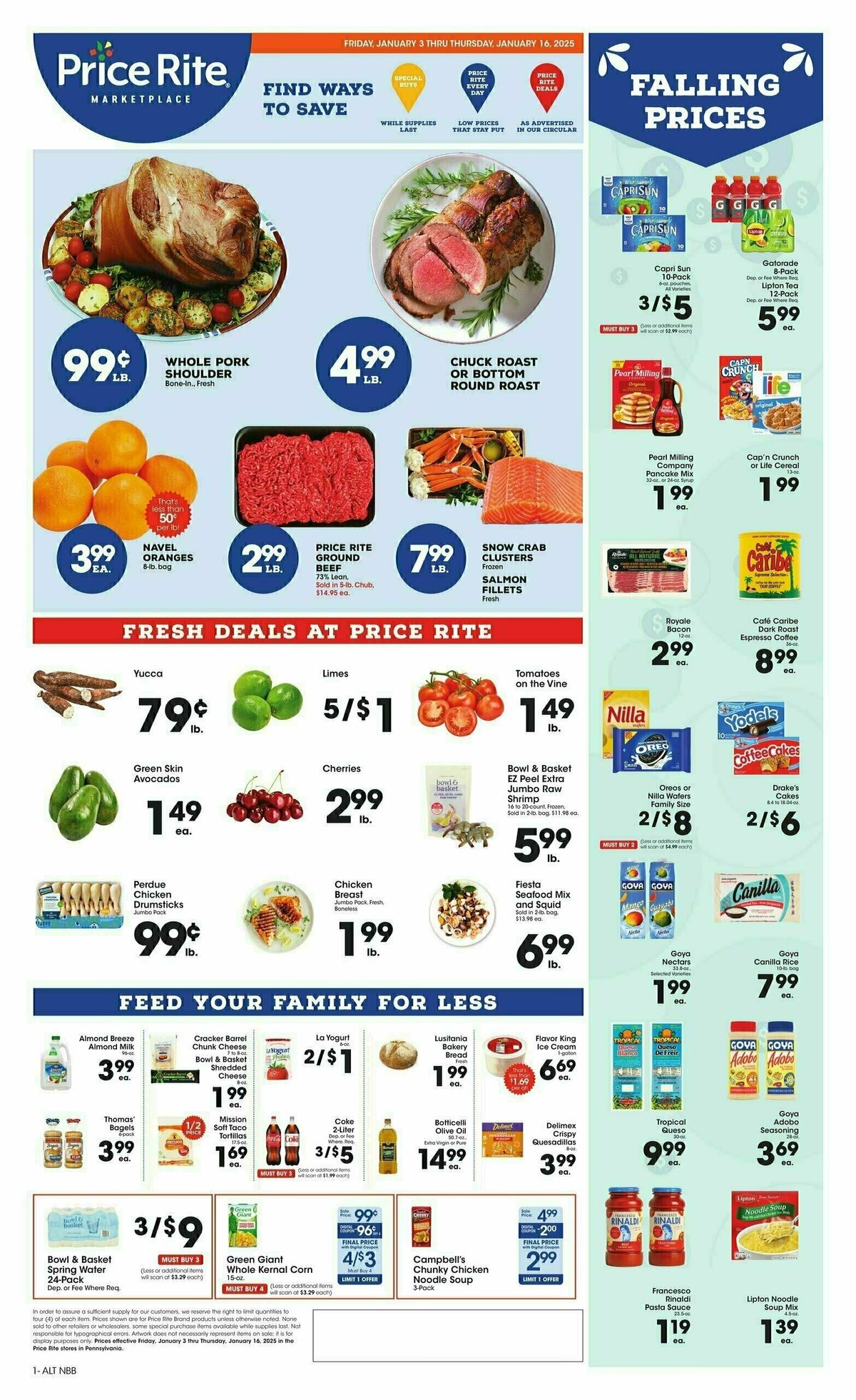 Price Rite Weekly Ad from January 3