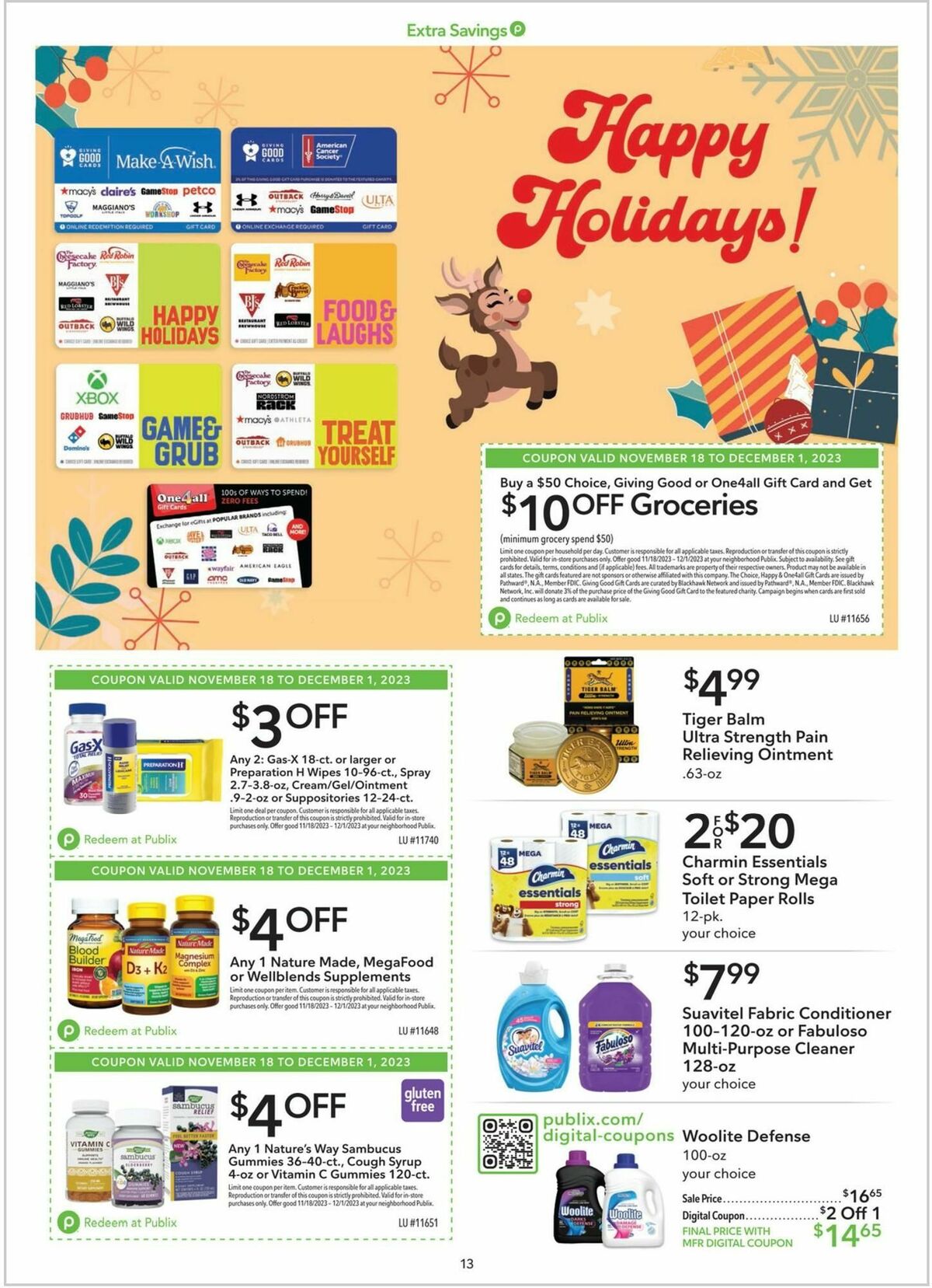 Publix Extra Savings Weekly Ad from November 18