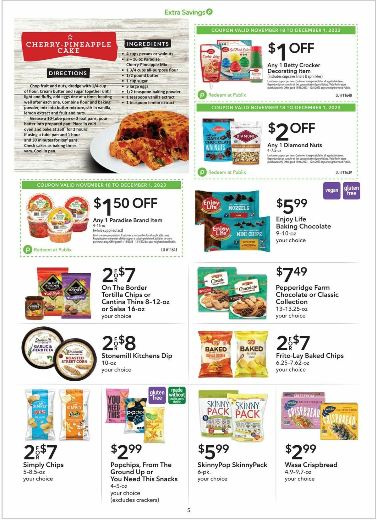 Publix Extra Savings Weekly Ad from November 18