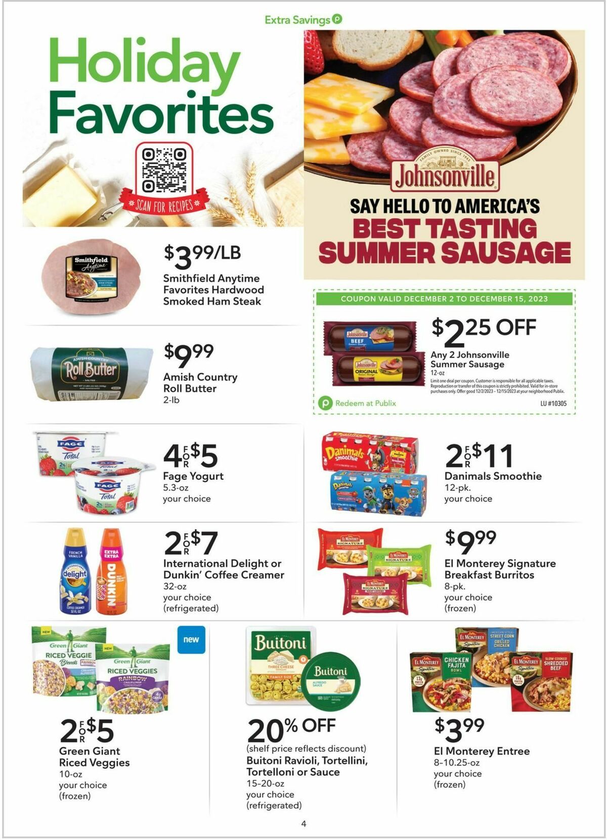 Publix Extra Savings Weekly Ad from December 2