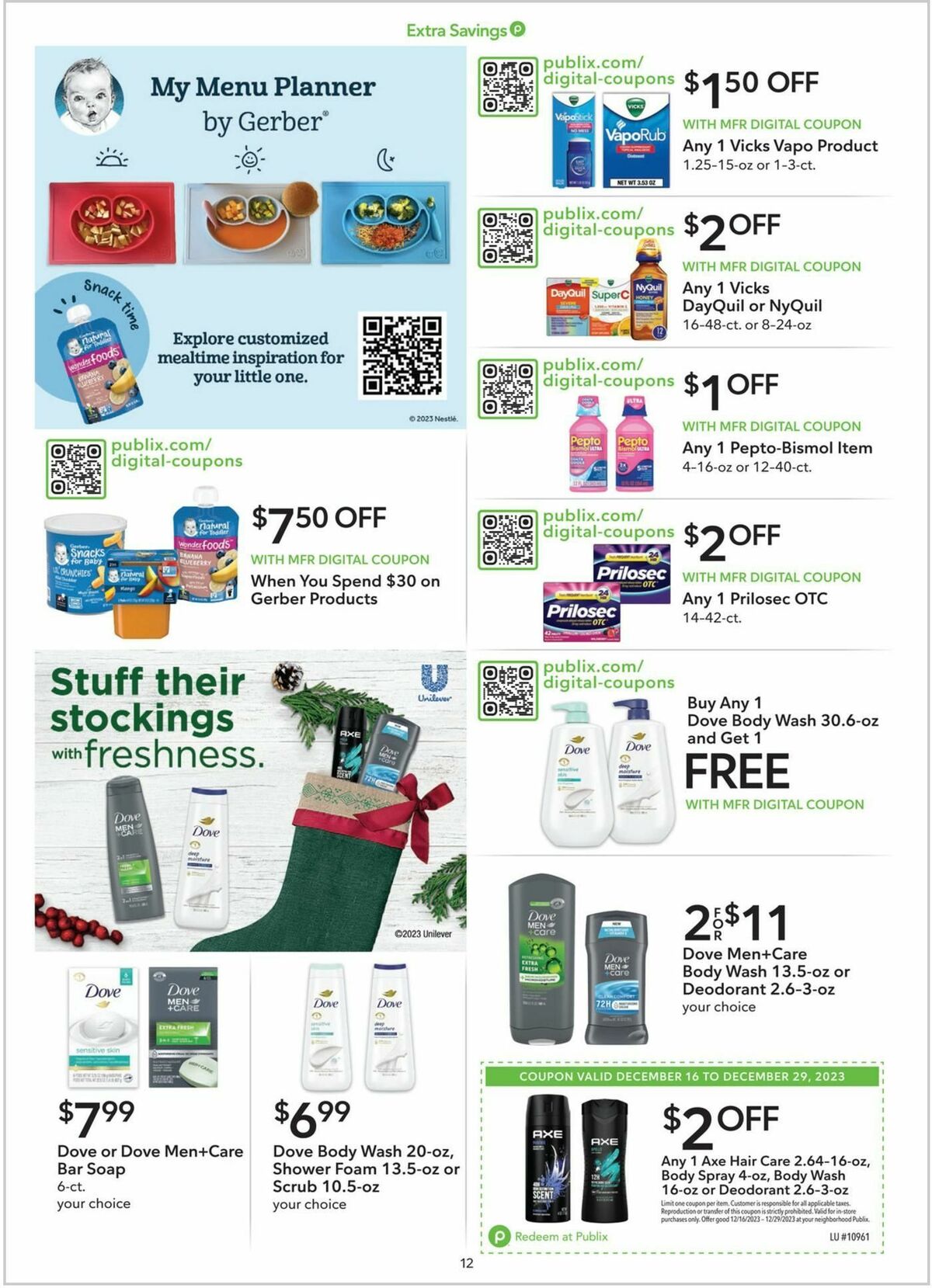 Publix Extra Savings Weekly Ad from December 16