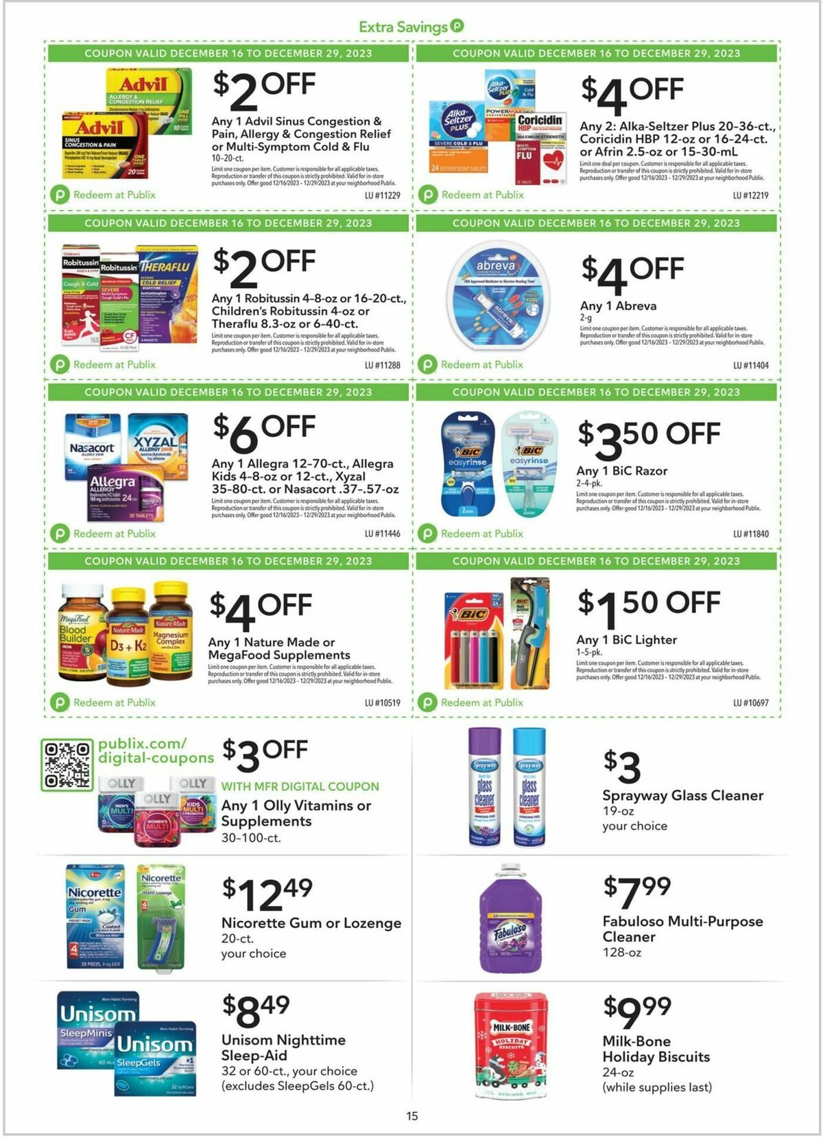 Publix Extra Savings Weekly Ad from December 16