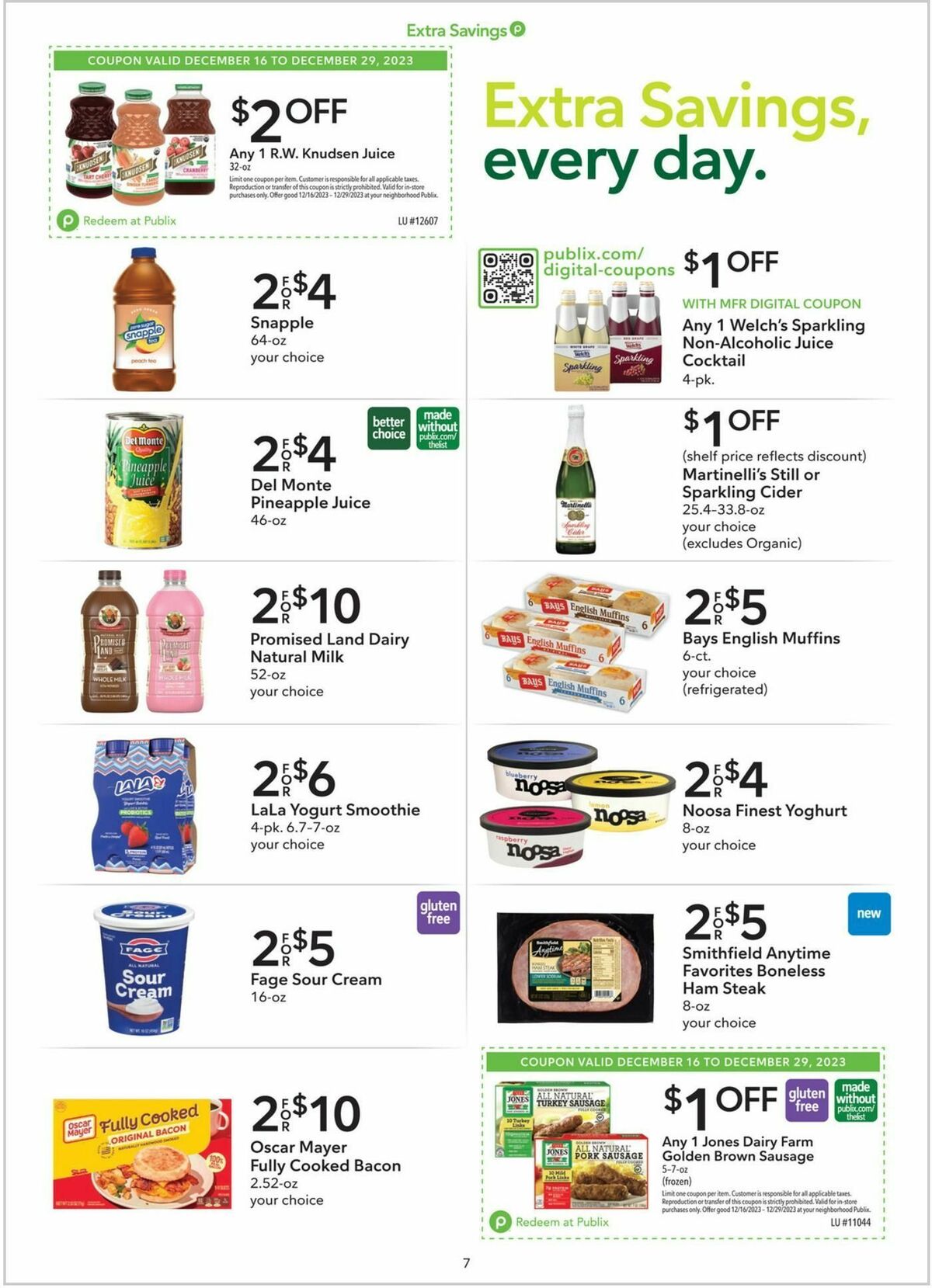 Publix Extra Savings Weekly Ad from December 16