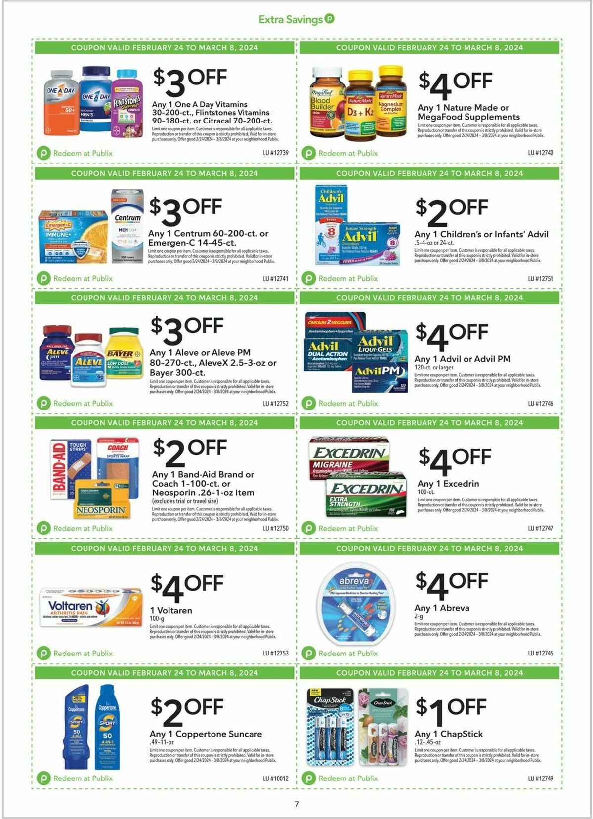 Publix Extra Savings Weekly Ad from February 24