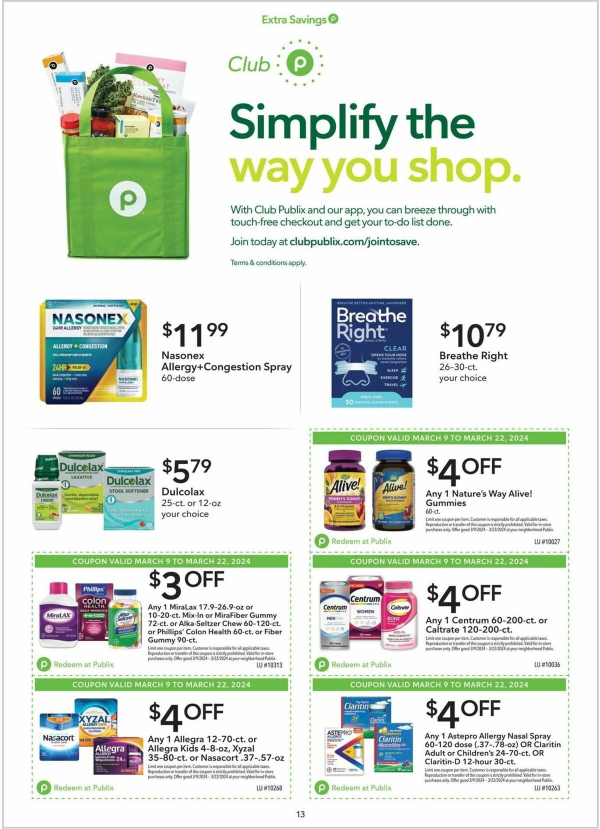 Publix Extra Savings Weekly Ad from March 9