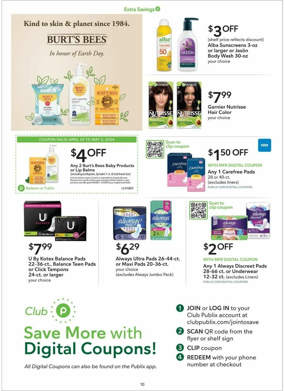 Publix Extra Savings Weekly Ad from April 20