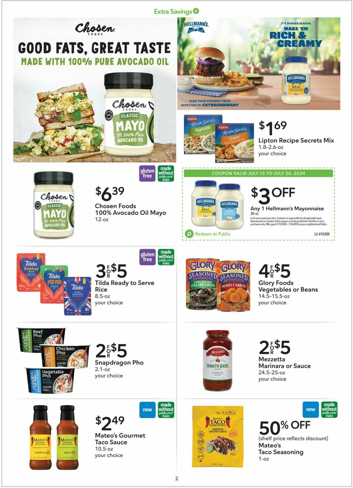 Publix Extra Savings Weekly Ad from July 13