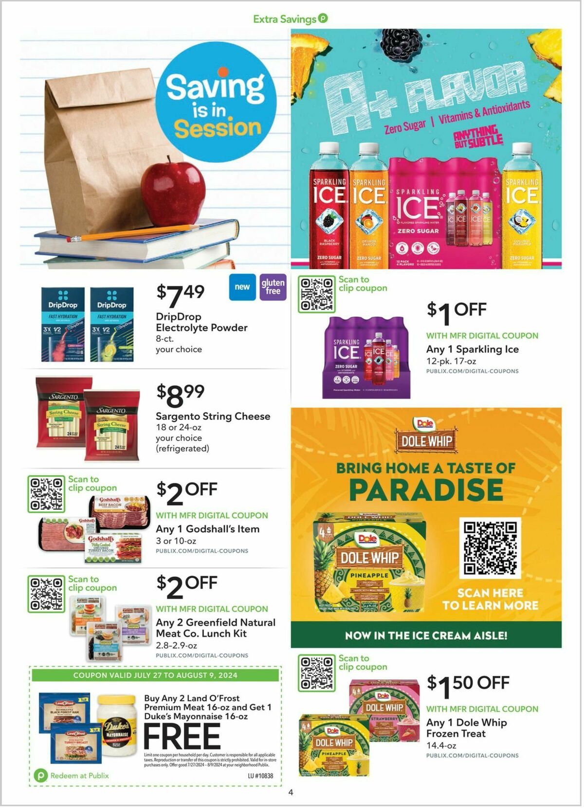 Publix Extra Savings Weekly Ad from July 27