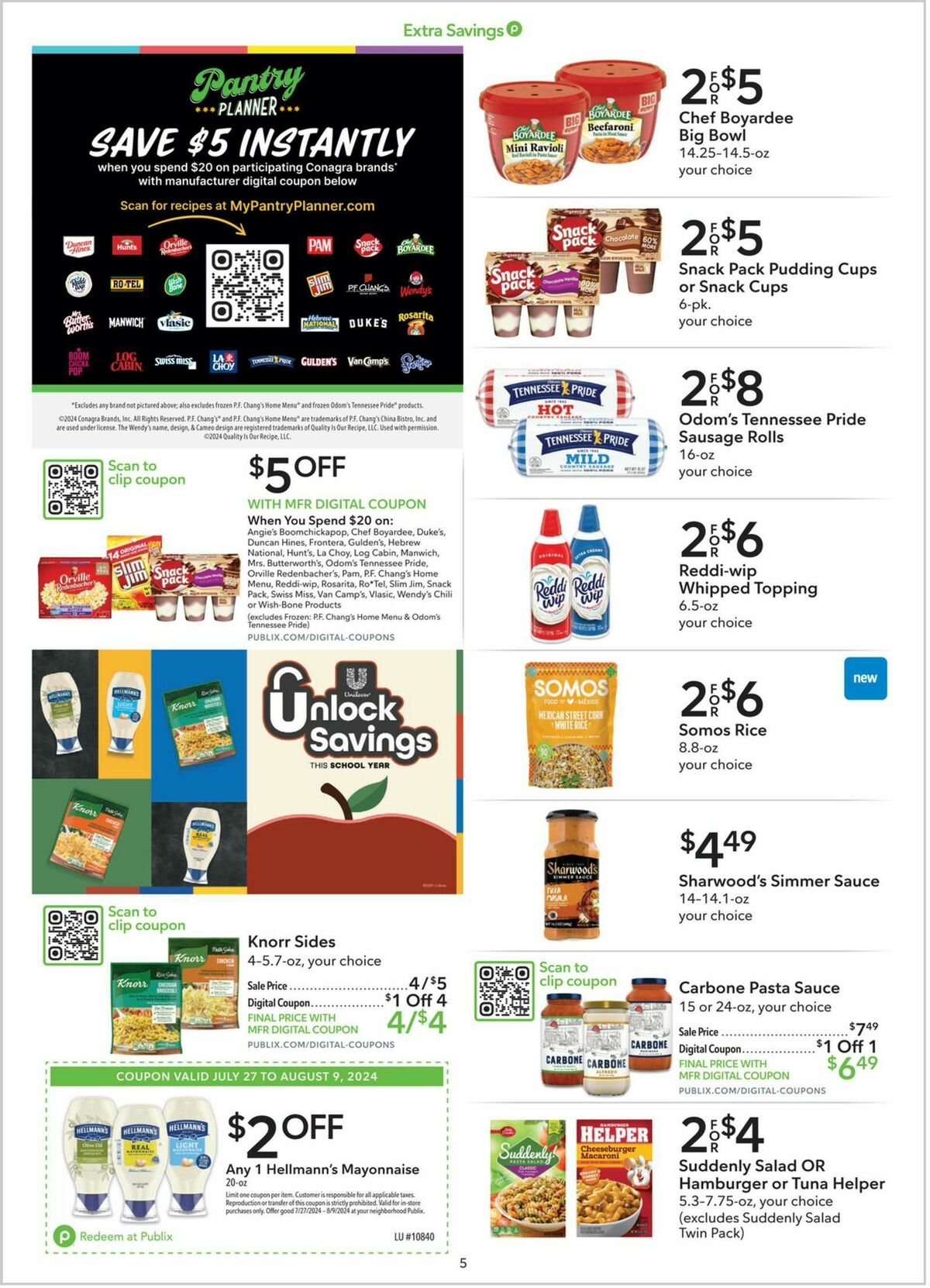 Publix Extra Savings Weekly Ad from July 27