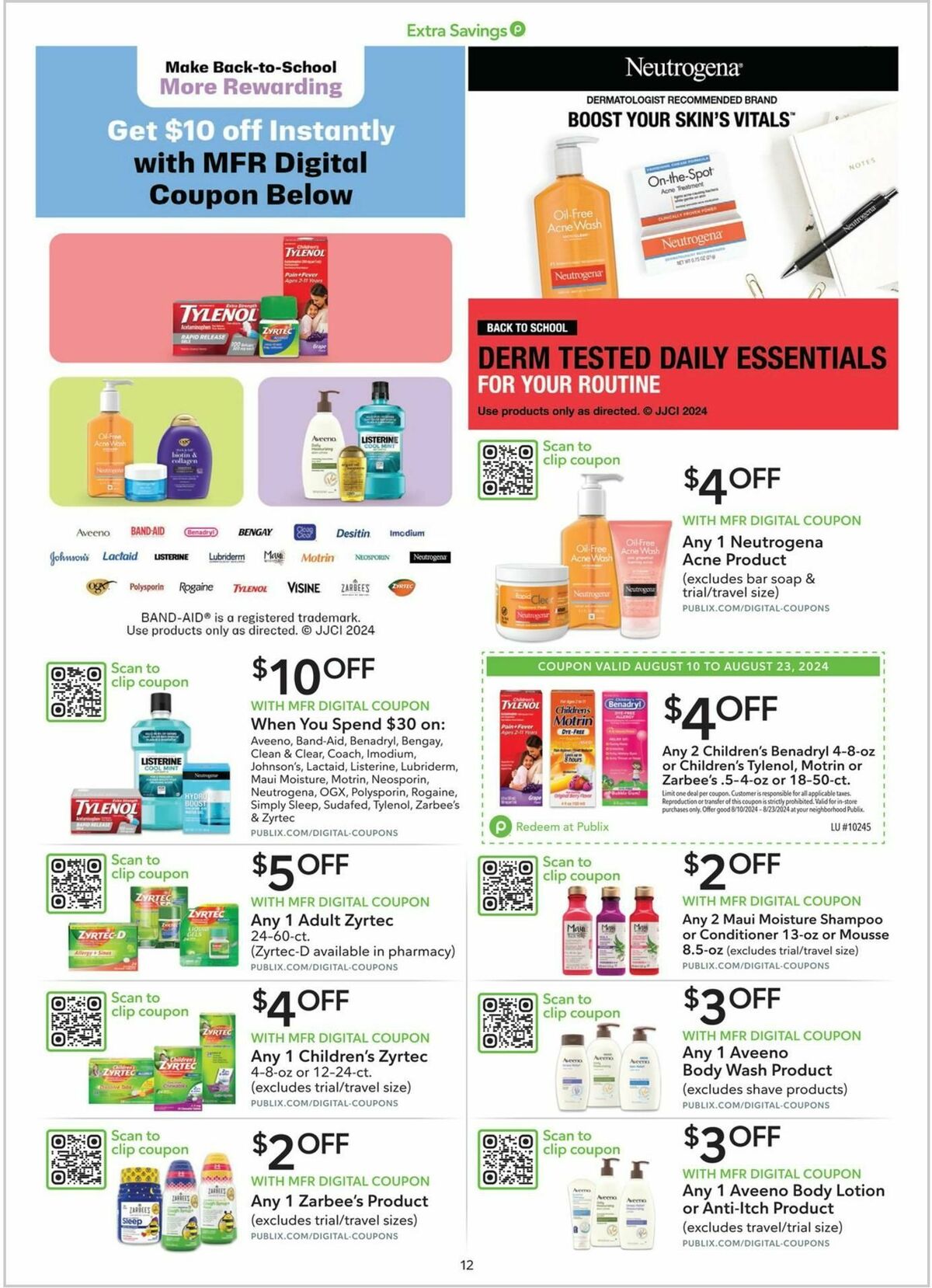 Publix Extra Savings Weekly Ad from August 10