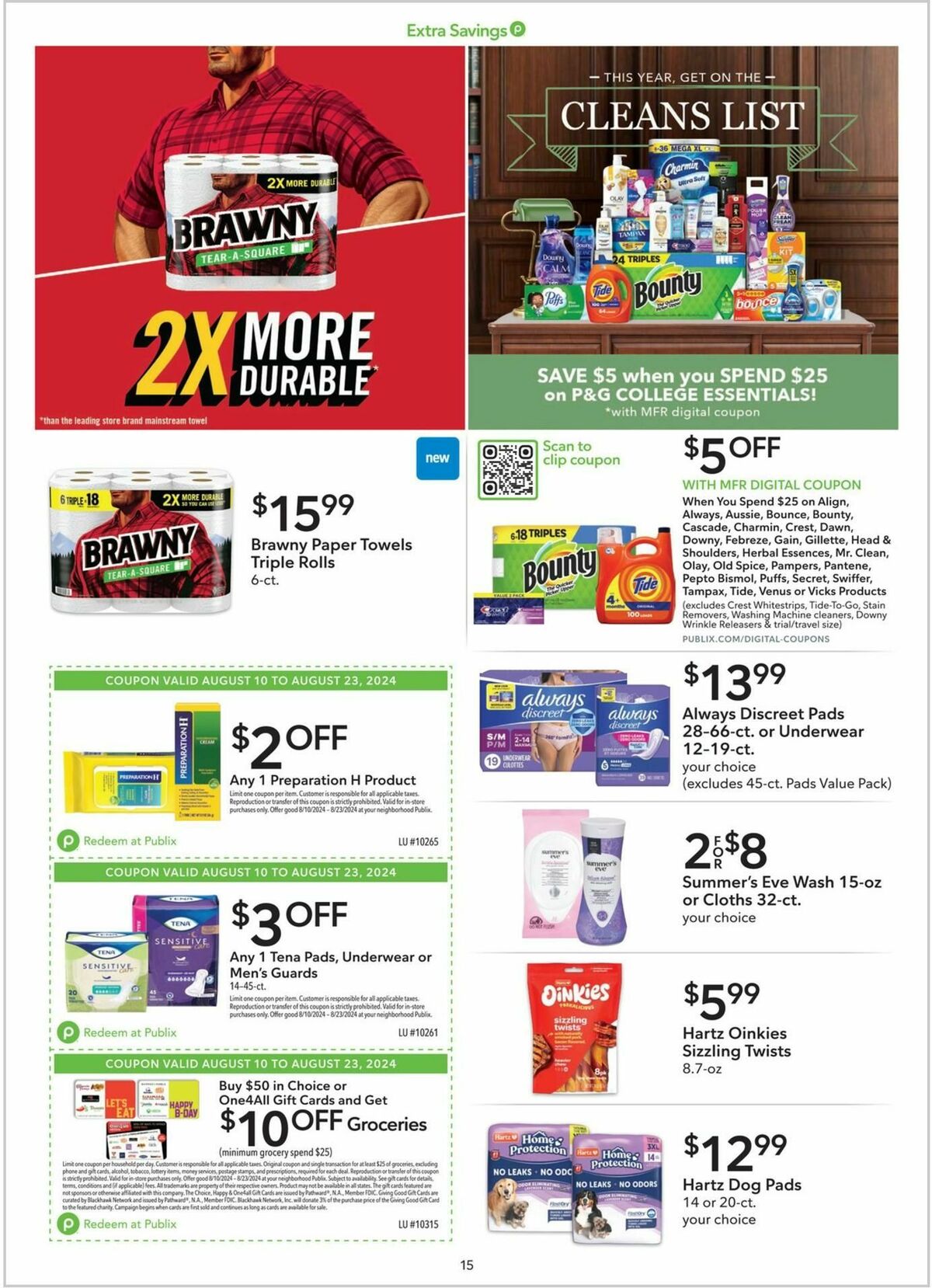 Publix Extra Savings Weekly Ad from August 10