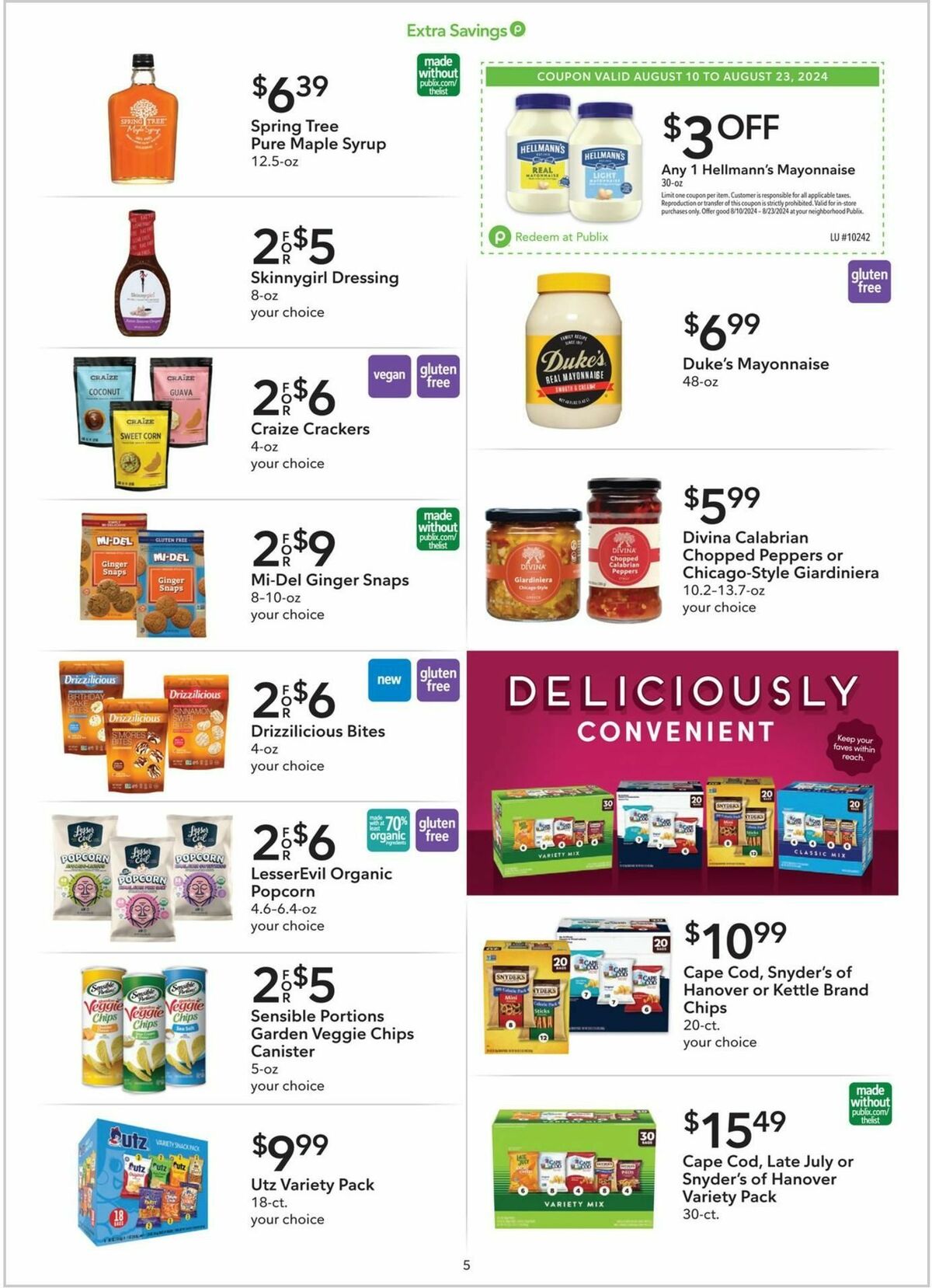 Publix Extra Savings Weekly Ad from August 10