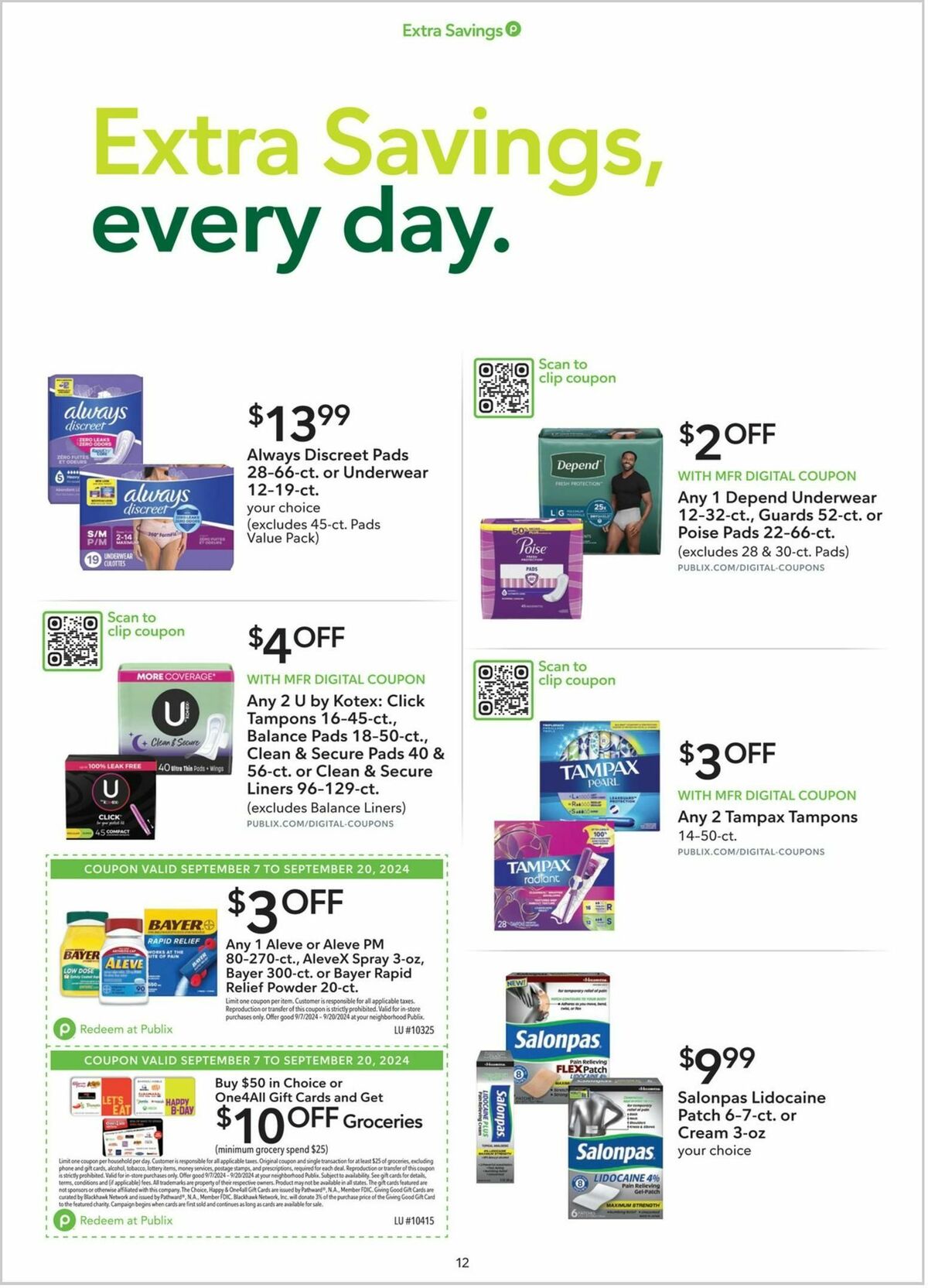 Publix Extra Savings Weekly Ad from September 7