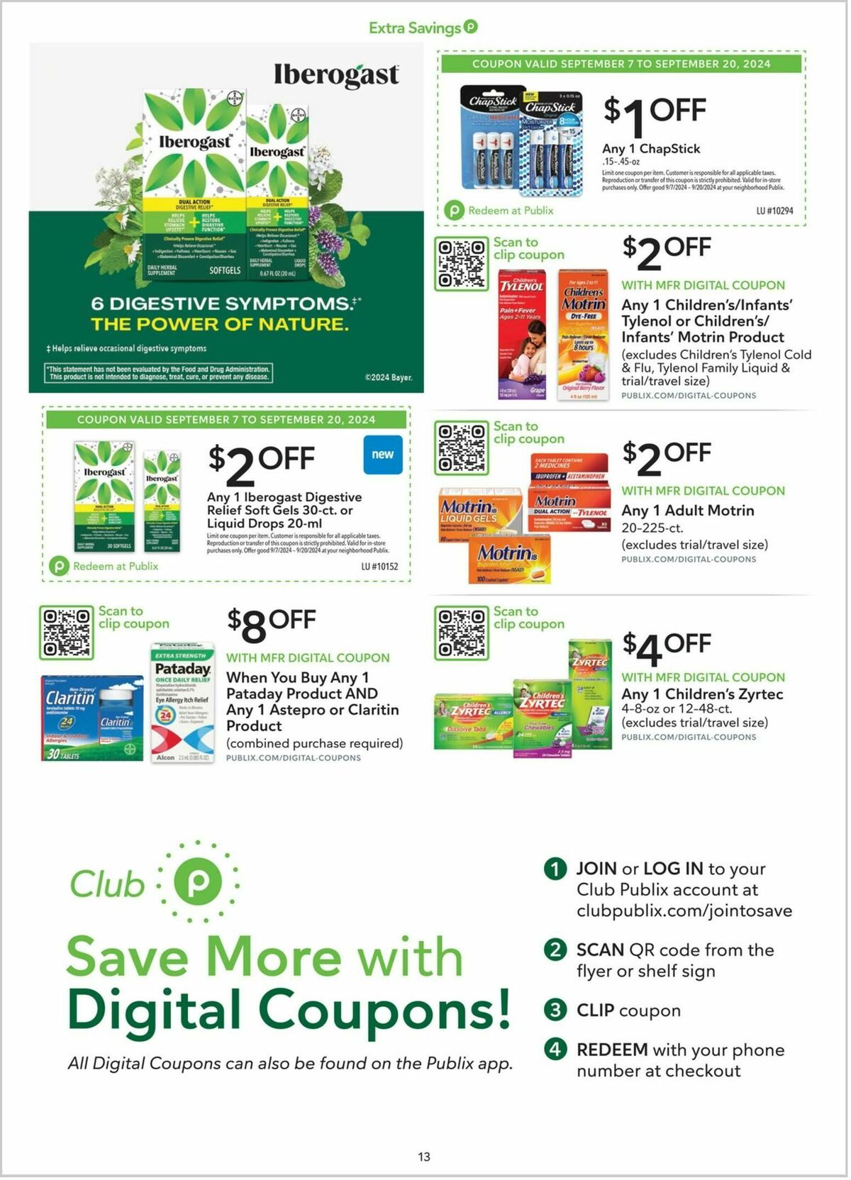 Publix Extra Savings Weekly Ad from September 7