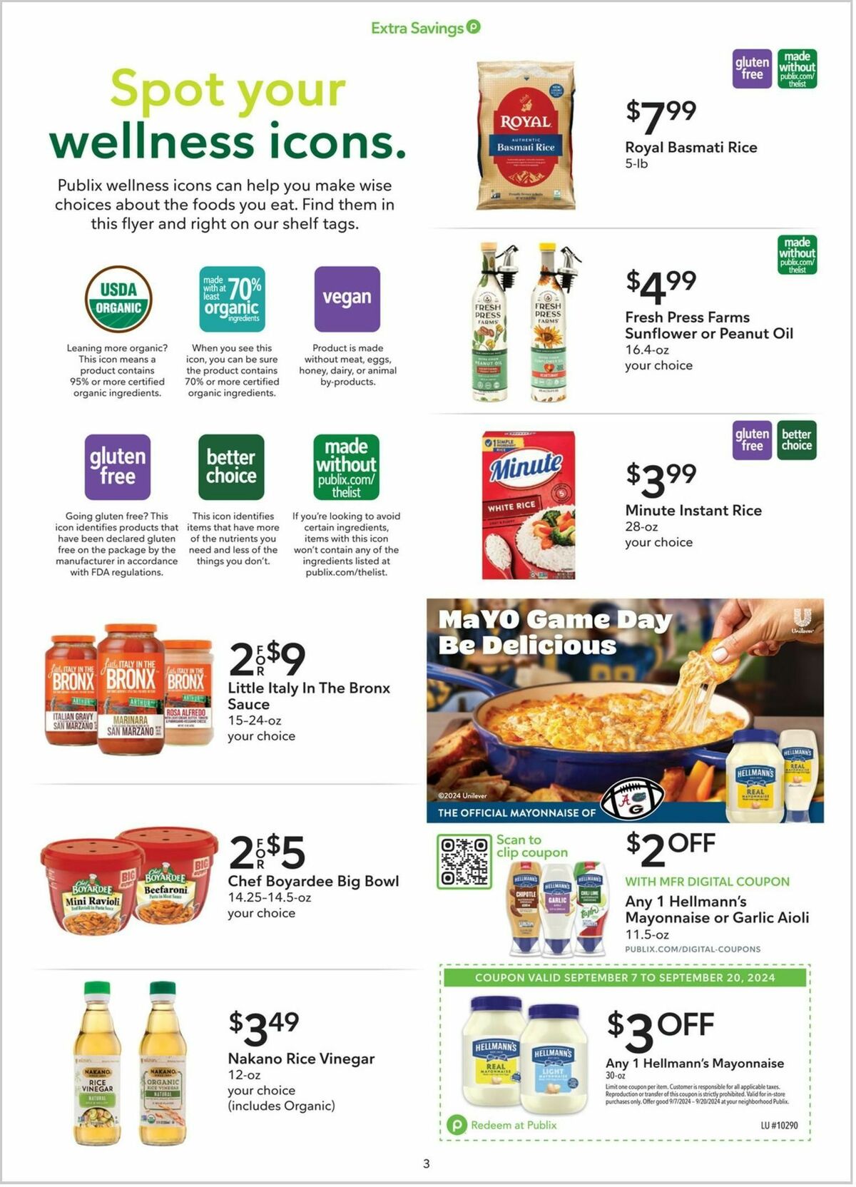 Publix Extra Savings Weekly Ad from September 7