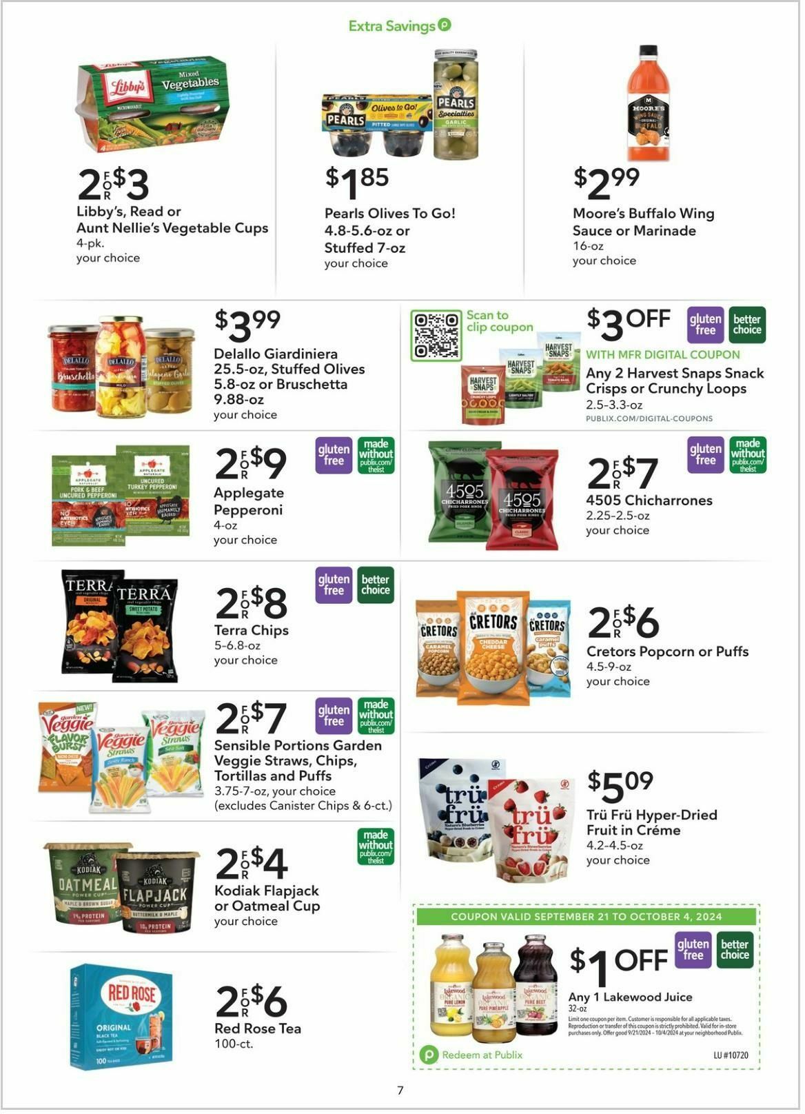 Publix Extra Savings Weekly Ad from September 21