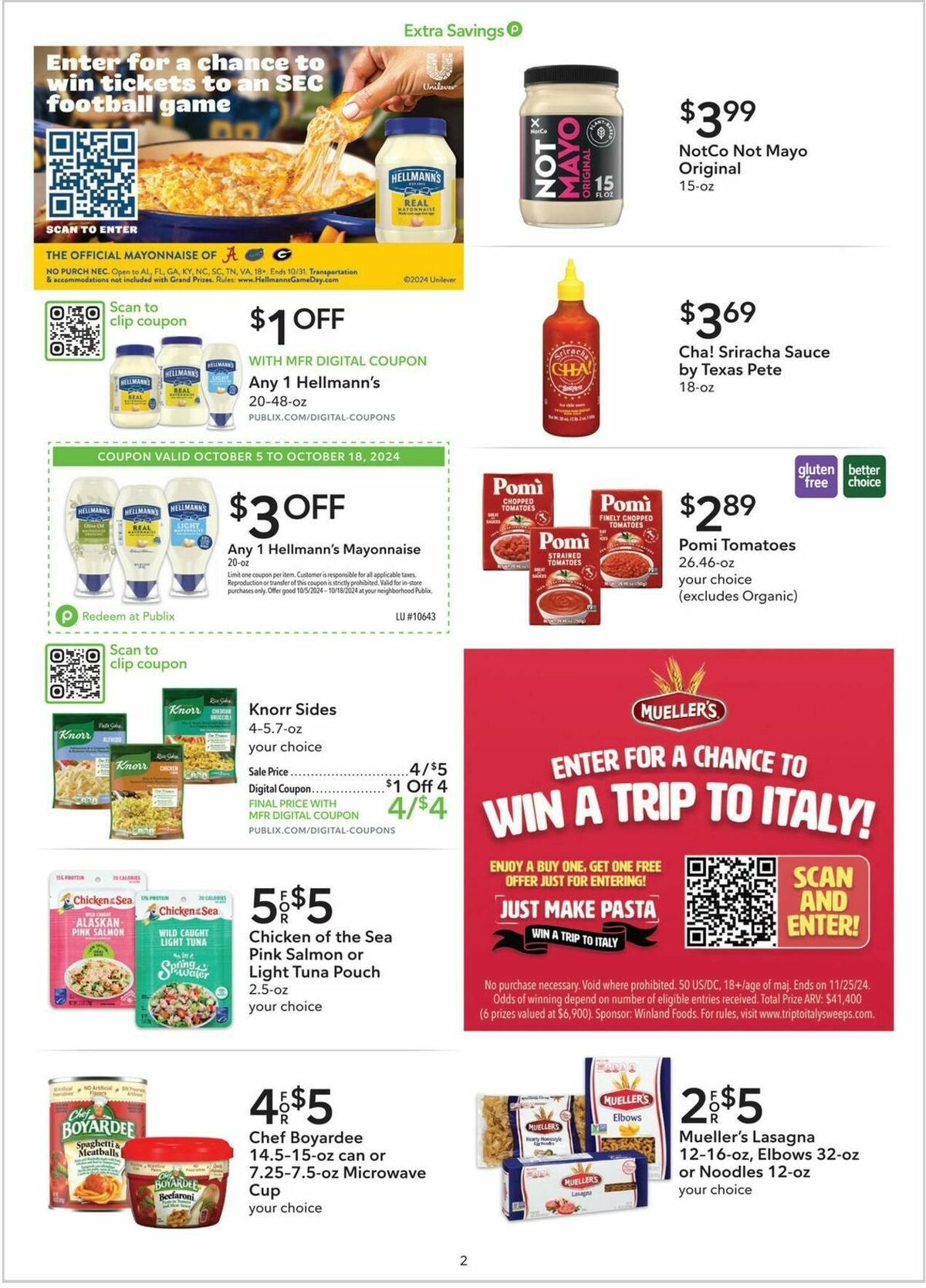 Publix Extra Savings Weekly Ad from October 5