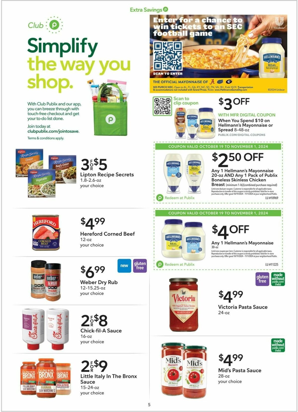 Publix Extra Savings Weekly Ad from October 19