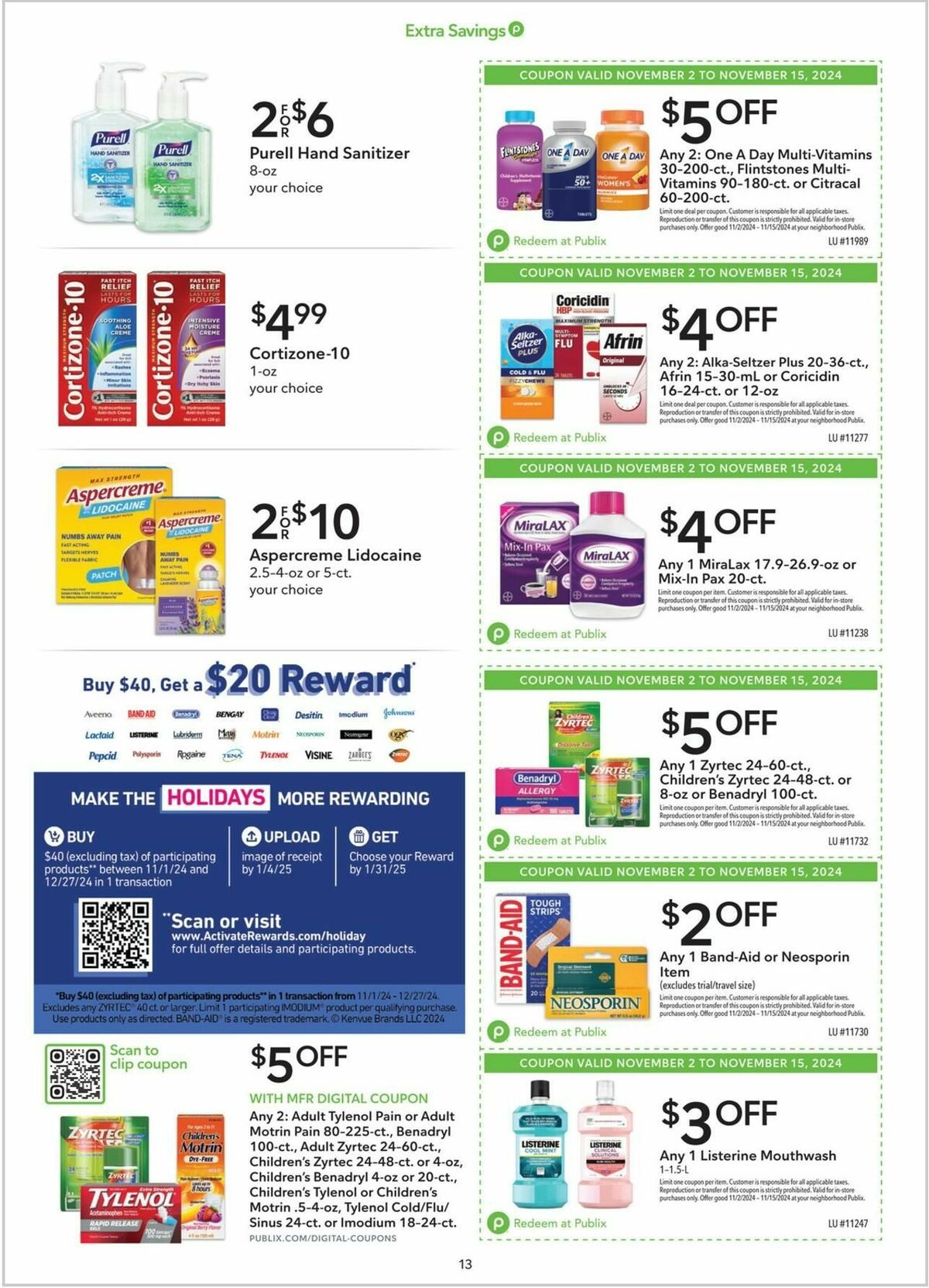 Publix Extra Savings Weekly Ad from November 2