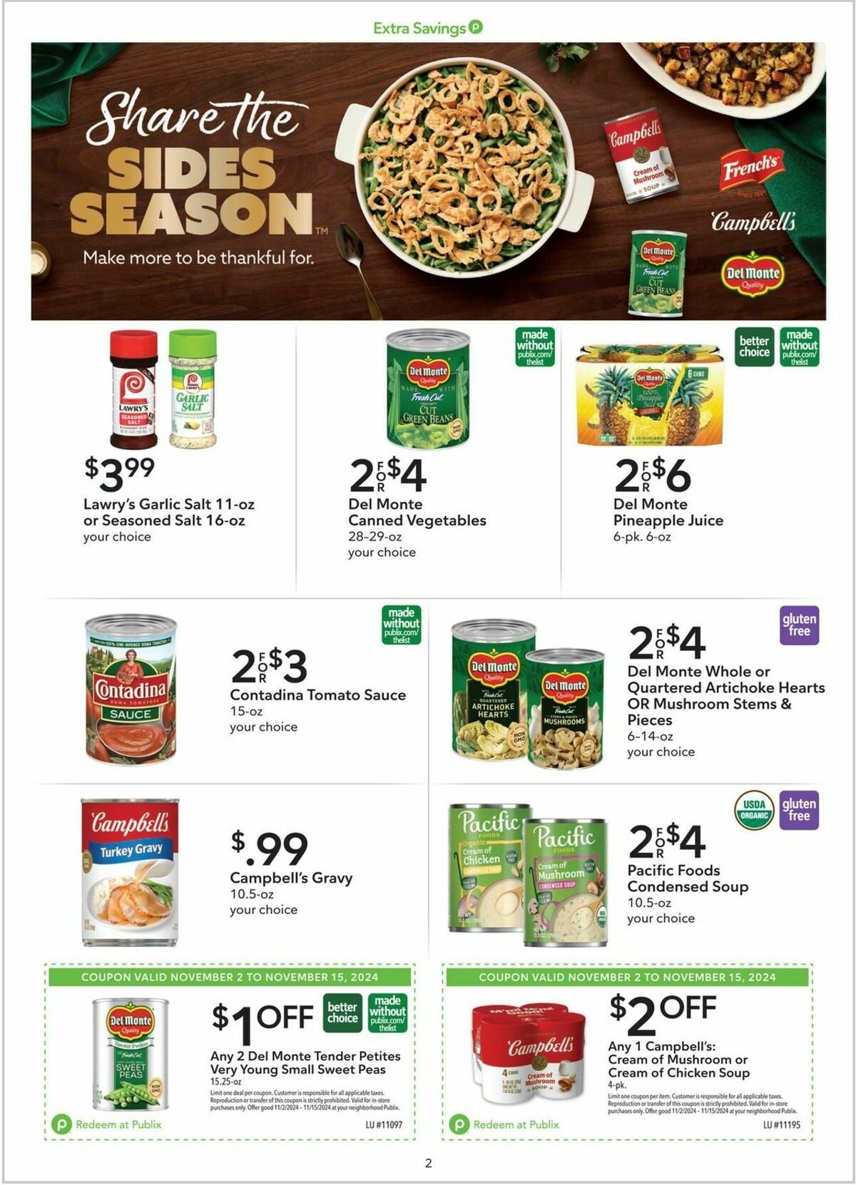 Publix Extra Savings Weekly Ad from November 2