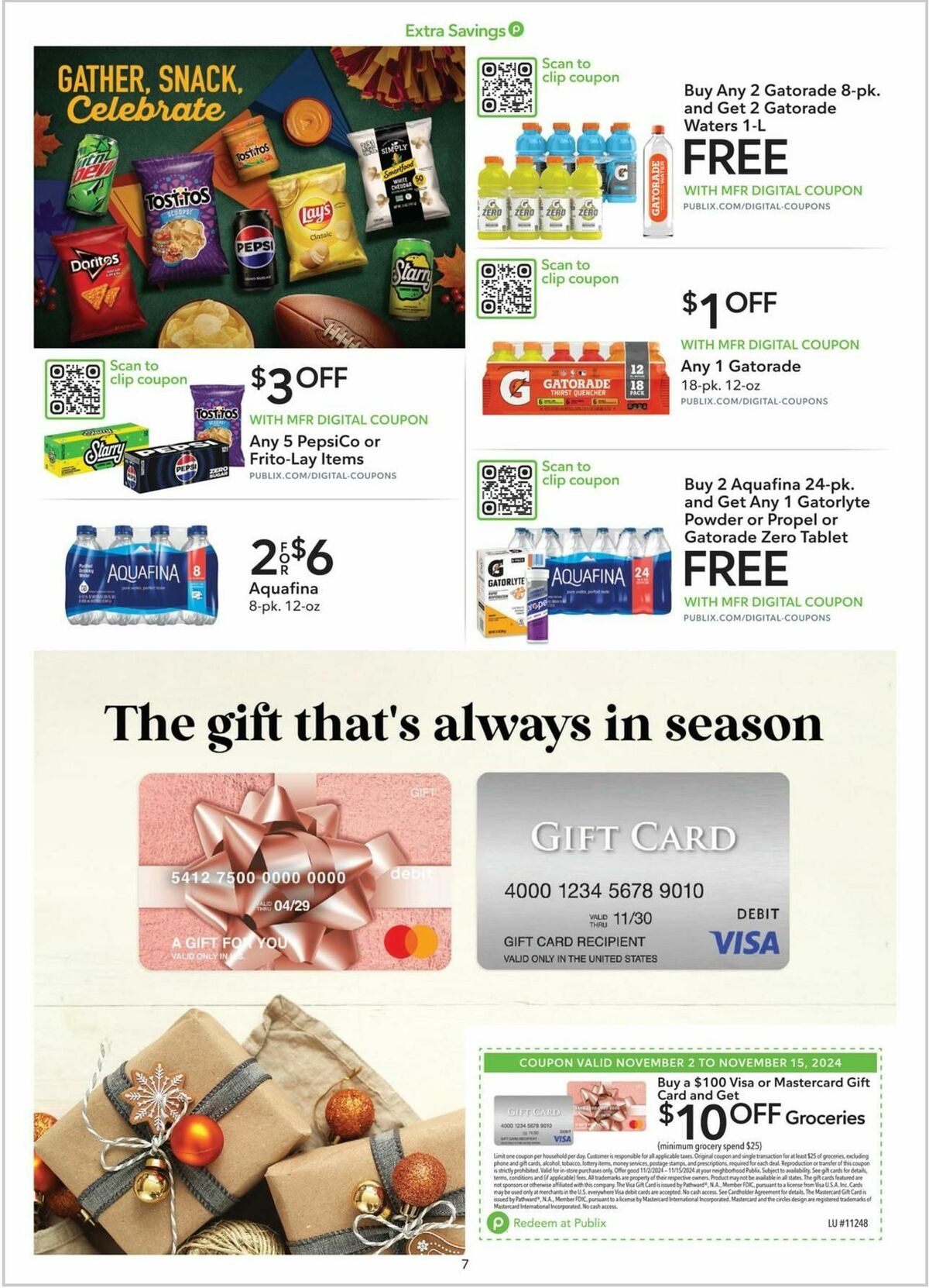 Publix Extra Savings Weekly Ad from November 2