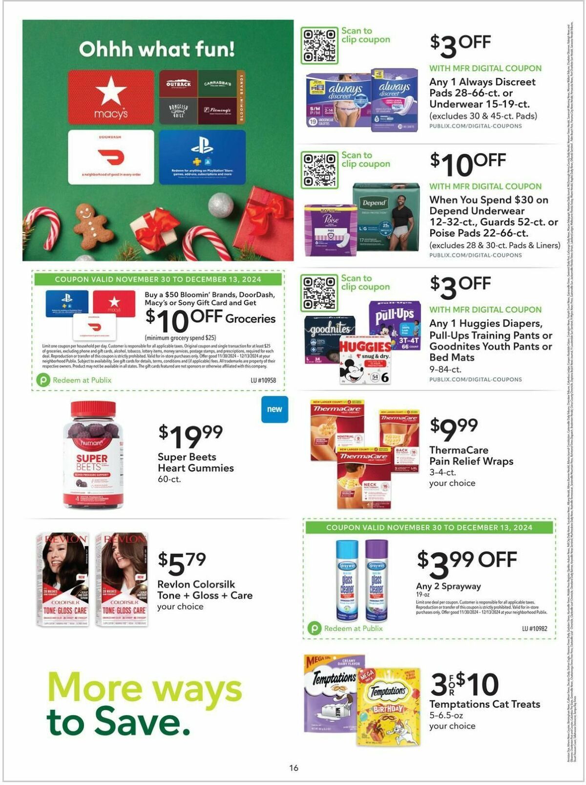 Publix Extra Savings Weekly Ad from November 30