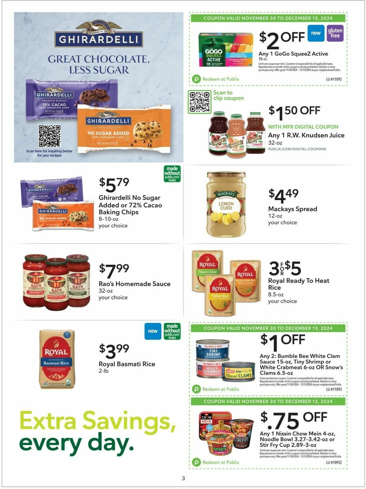 Publix Extra Savings Weekly Ad from November 30