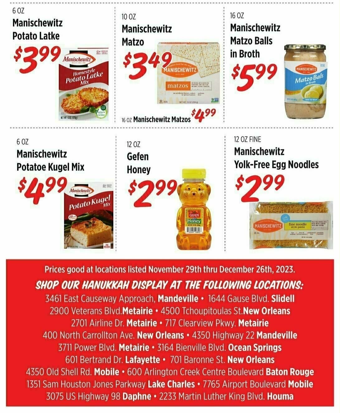 Rouses Markets Hanukkah Weekly Ad from November 29