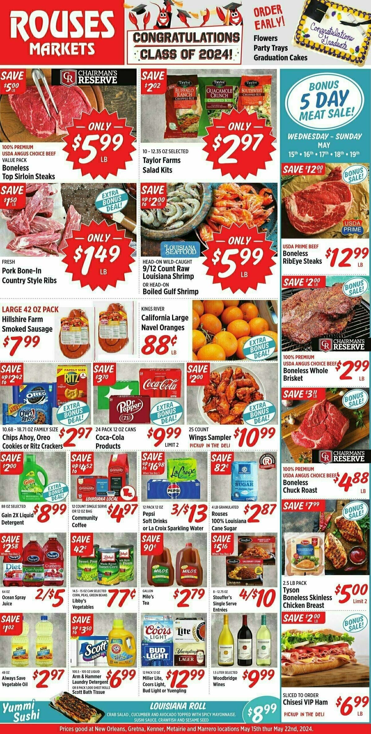 Rouses Markets 5 Day Meat Sale Weekly Ad from May 15