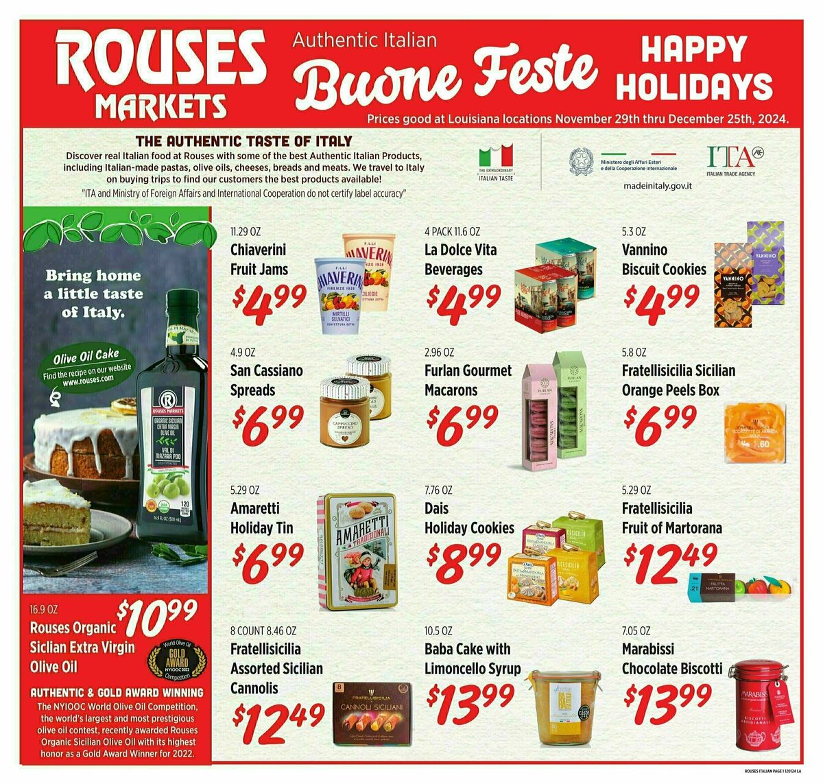 Rouses Markets Authentic Italian Weekly Ad from November 29