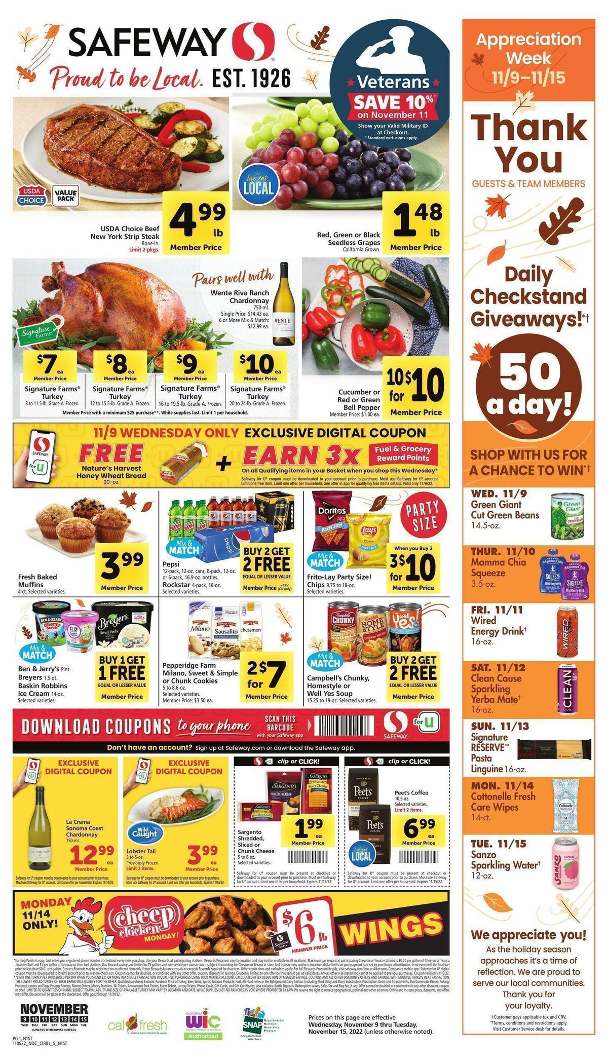 Safeway Weekly Ad from November 9