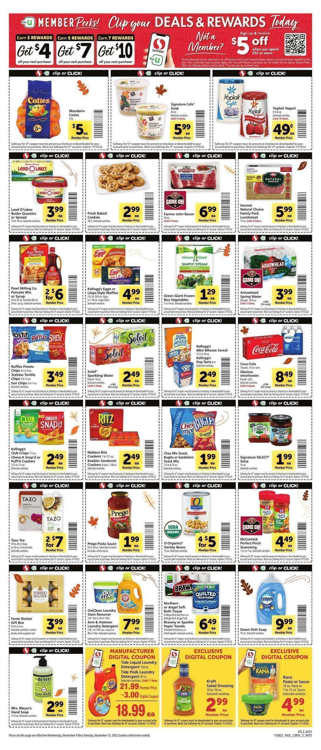 Safeway Weekly Ad from November 9