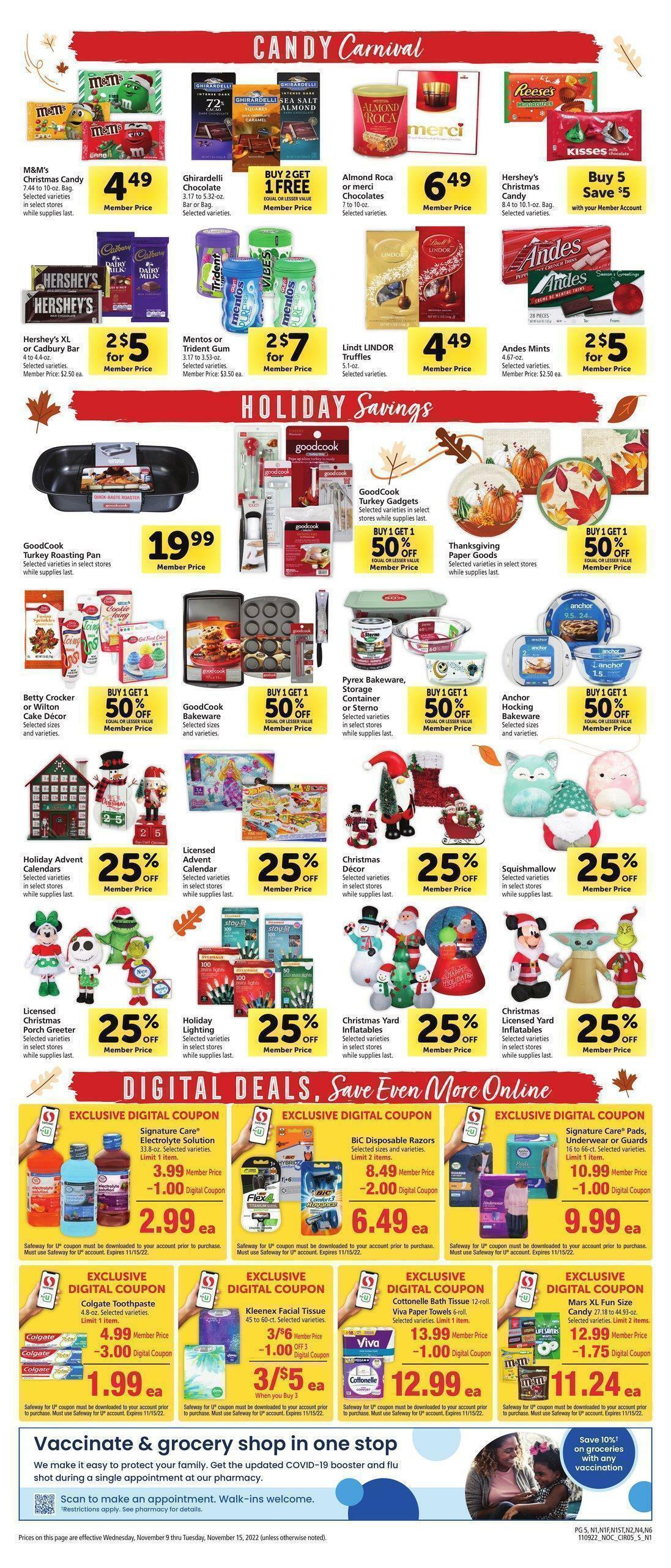 Safeway Weekly Ad from November 9