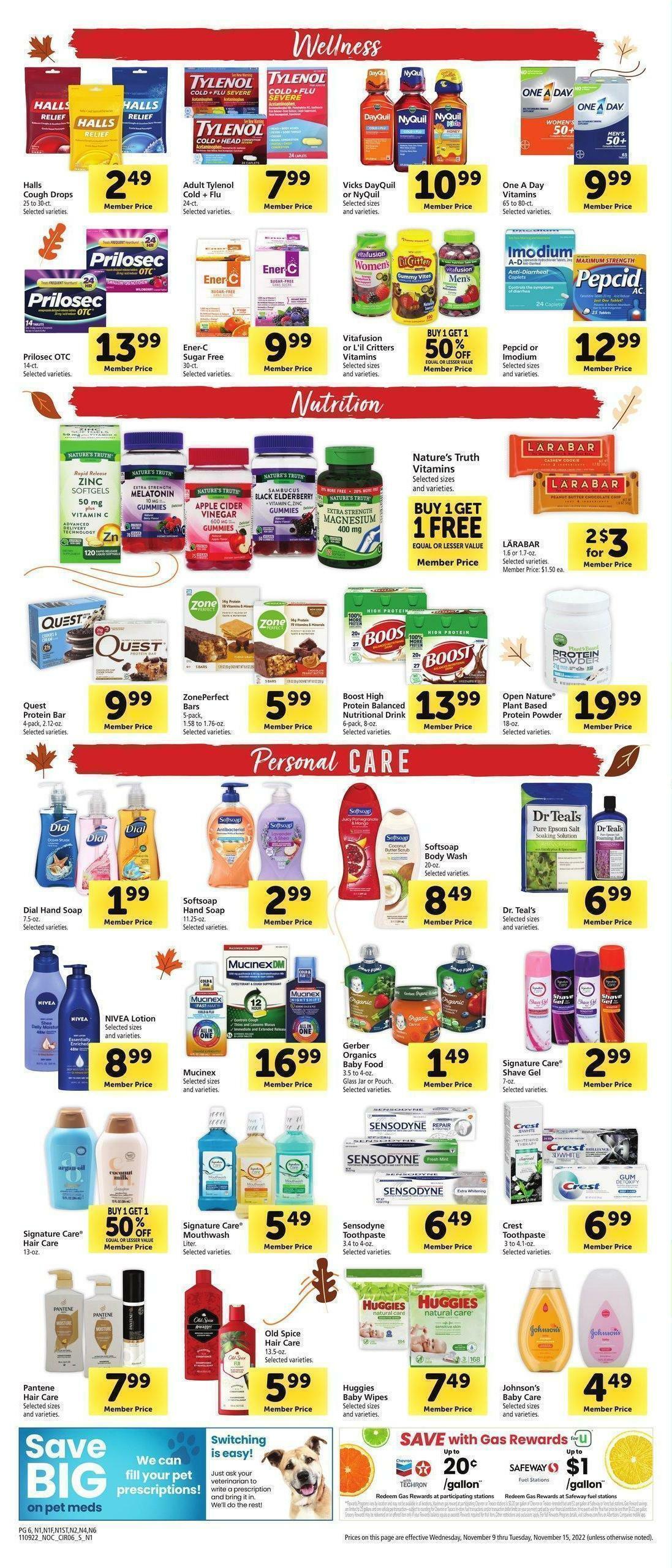 Safeway Weekly Ad from November 9