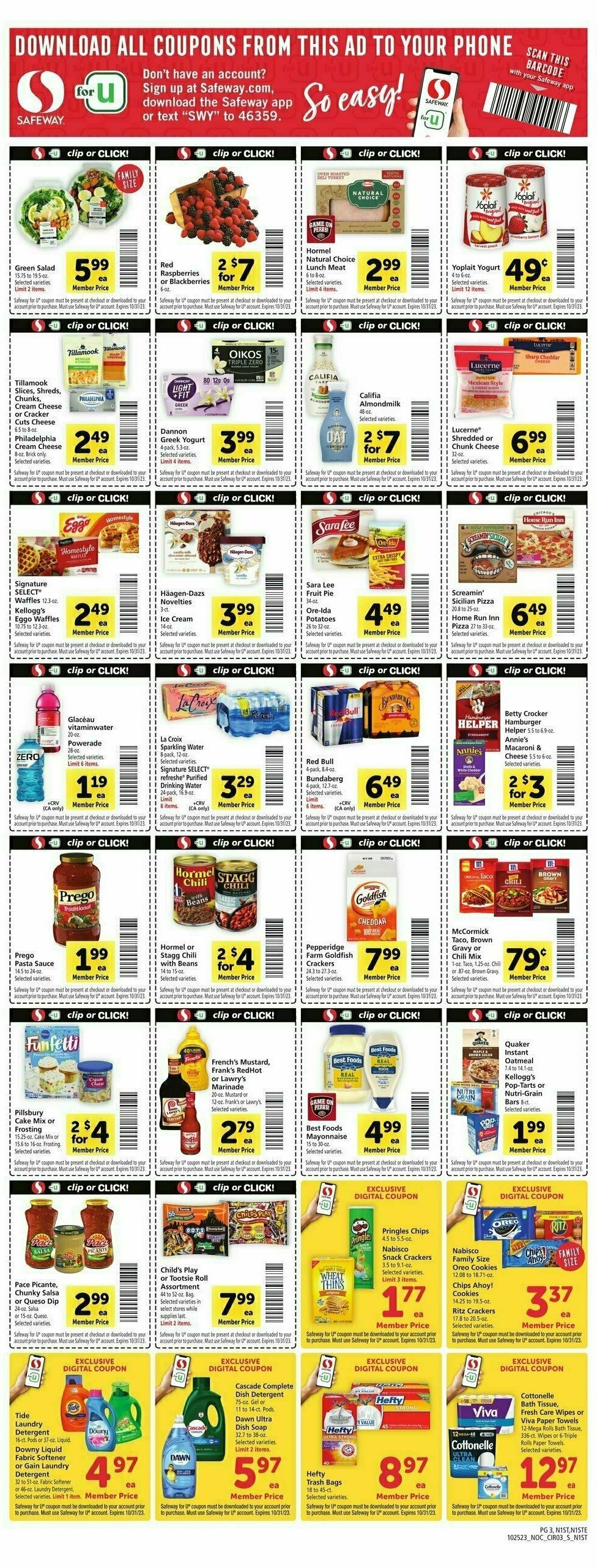 Safeway Weekly Ad from October 25