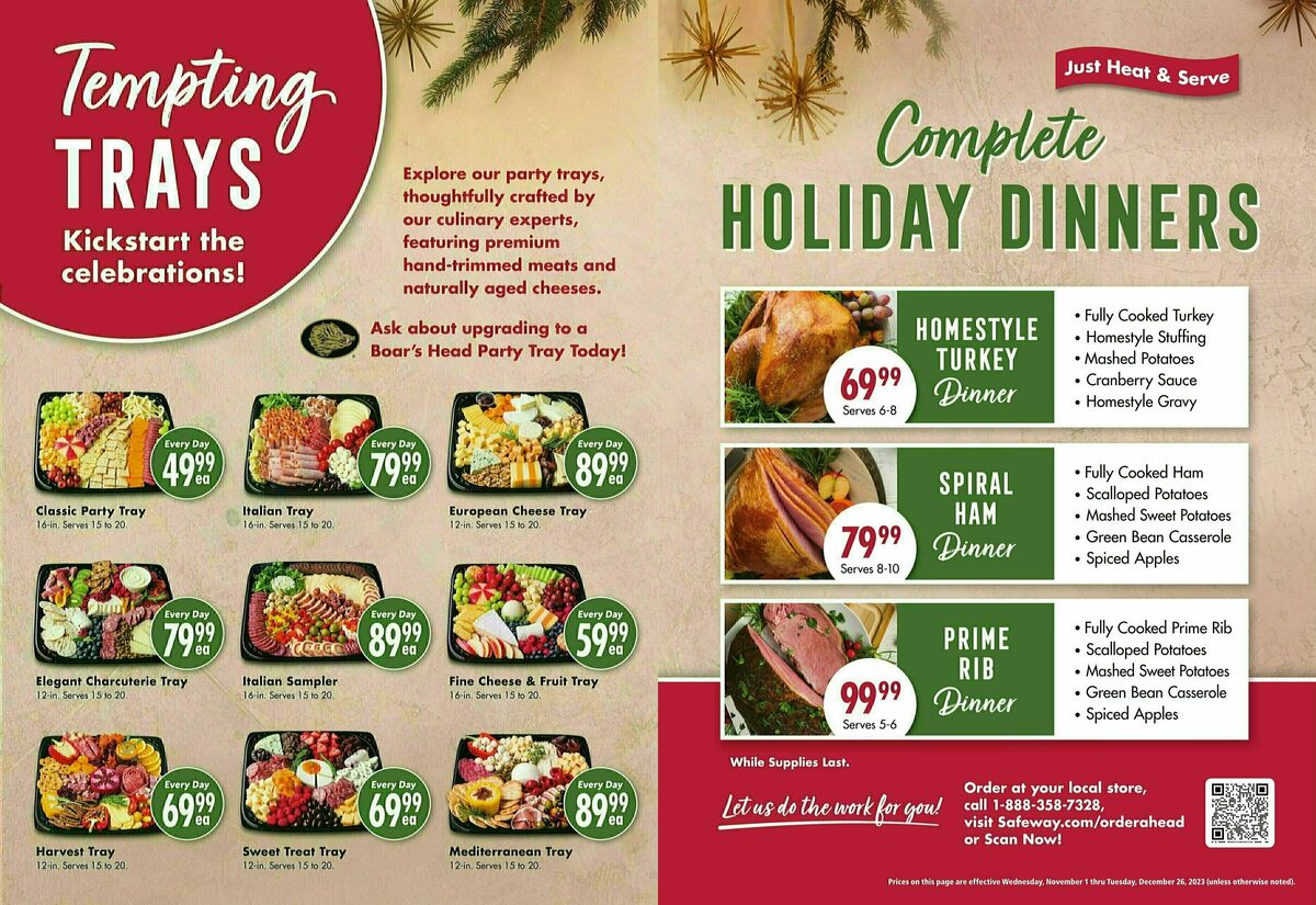 Safeway Holiday Guide Weekly Ad from November 1