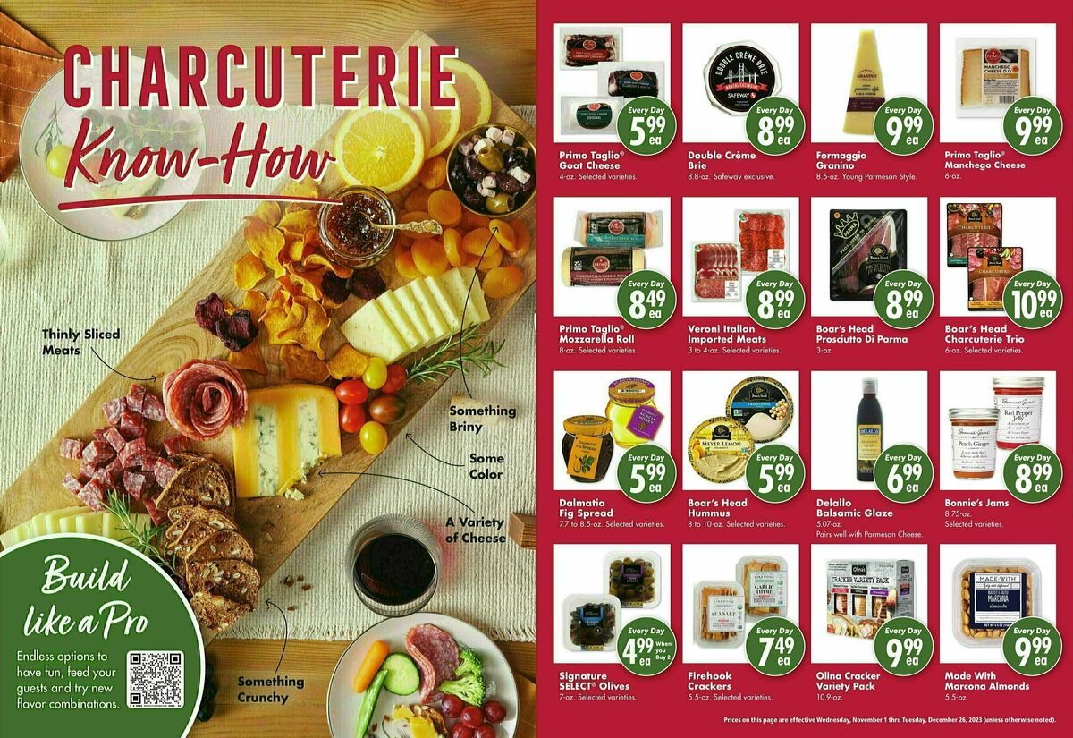 Safeway Holiday Guide Weekly Ad from November 1