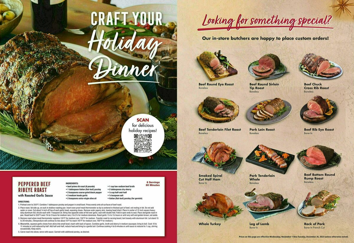 Safeway Holiday Guide Weekly Ad from November 1