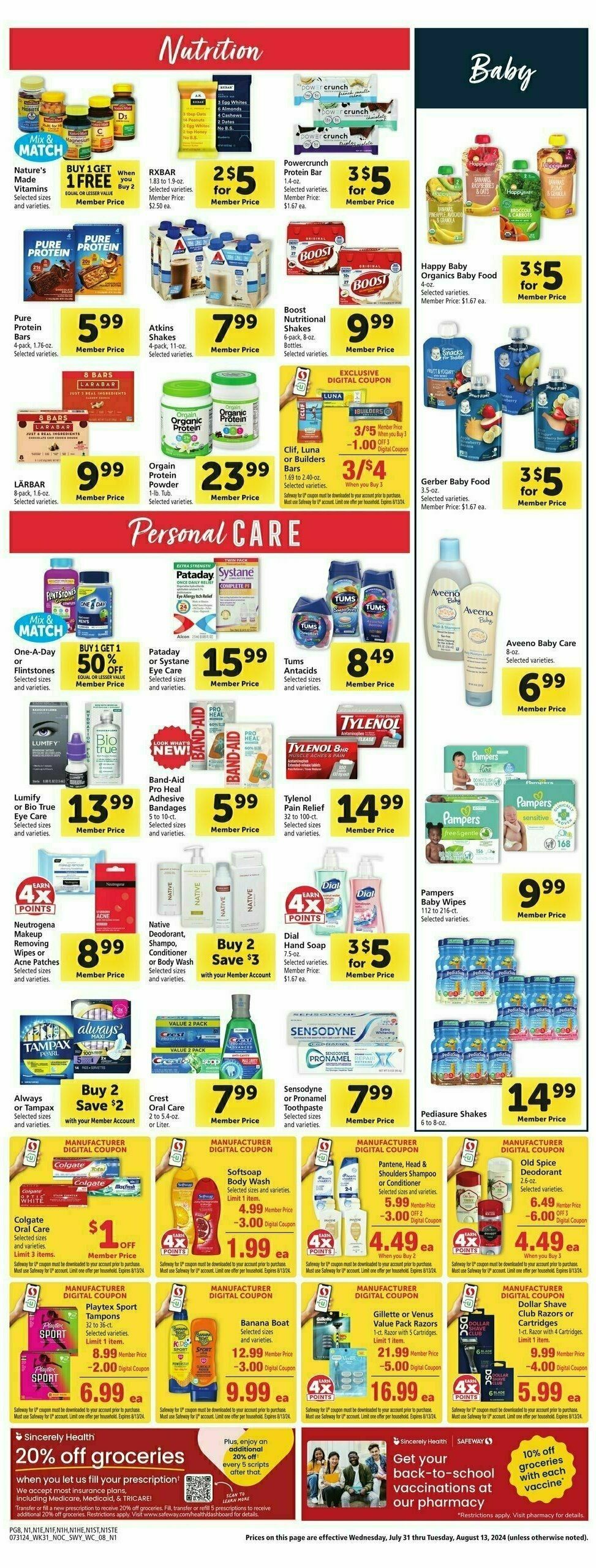 Safeway Weekly Ad from July 31