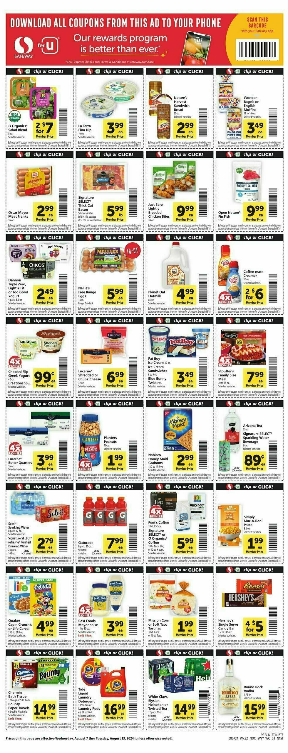 Safeway Weekly Ad from August 7