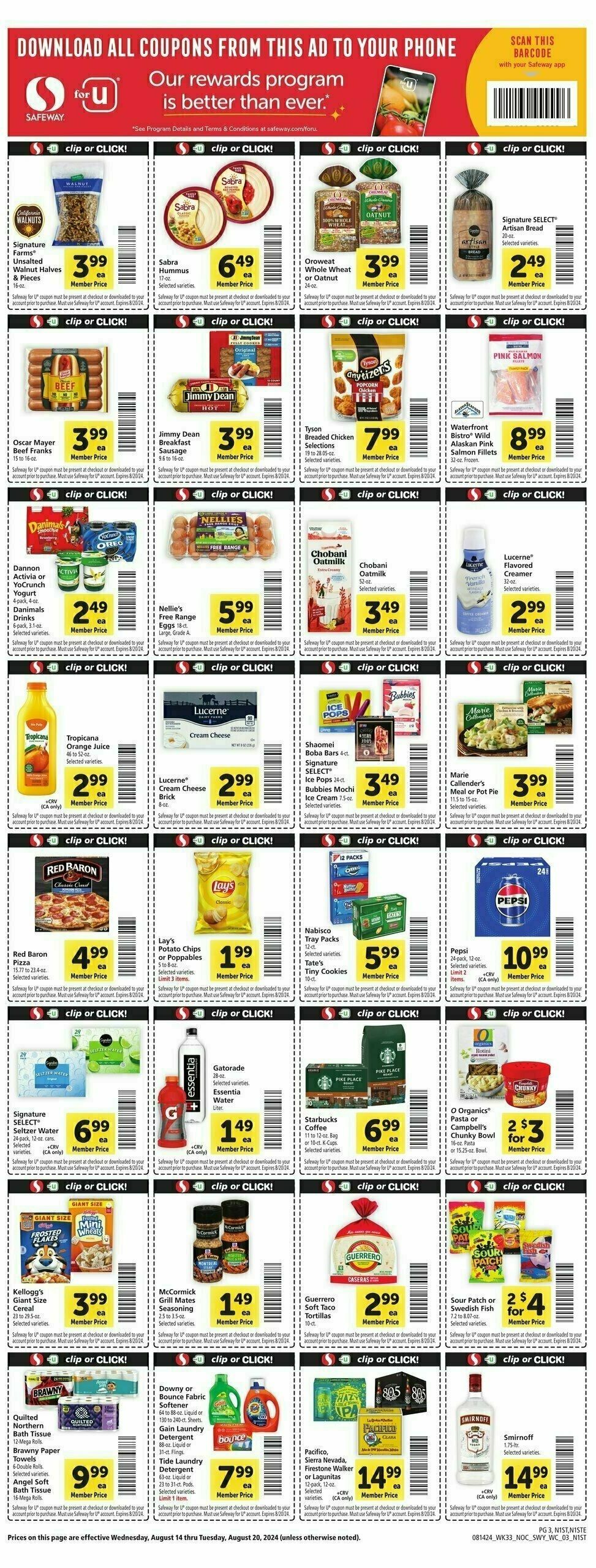 Safeway Weekly Ad from August 14