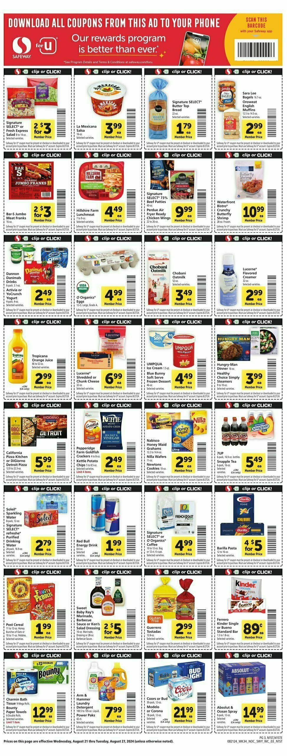 Safeway Weekly Ad from August 21