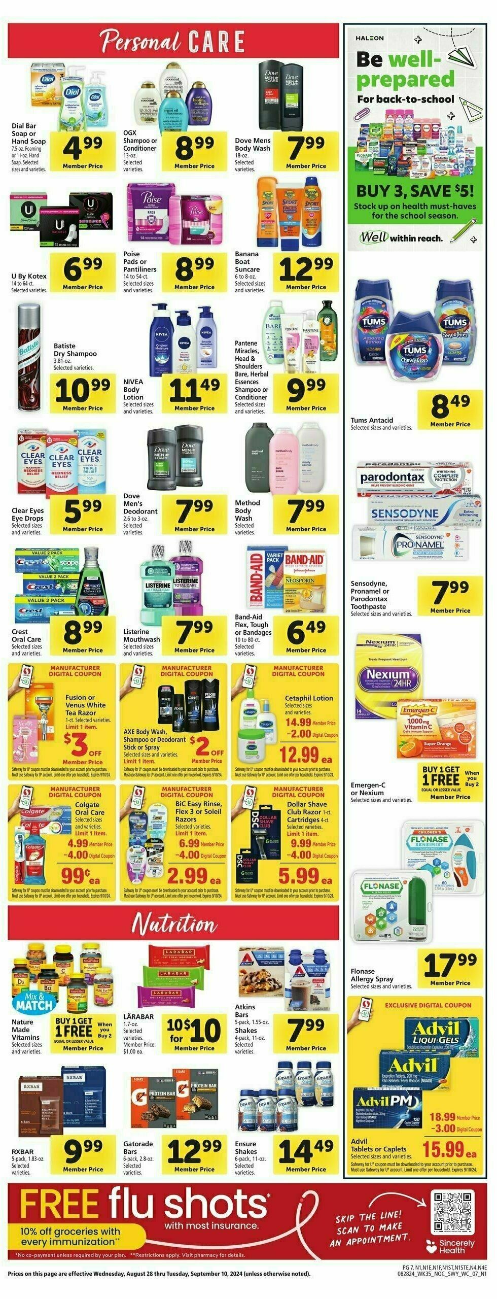 Safeway Weekly Ad from August 28