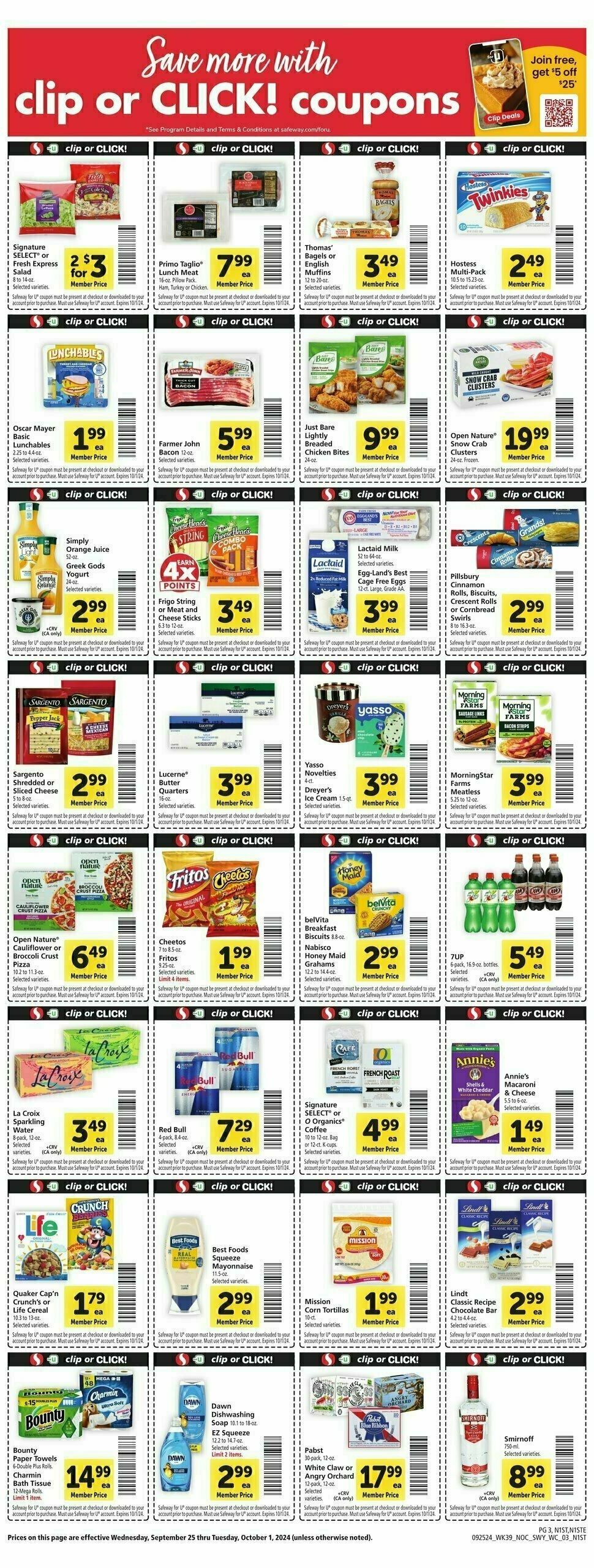 Safeway Weekly Ad from September 25