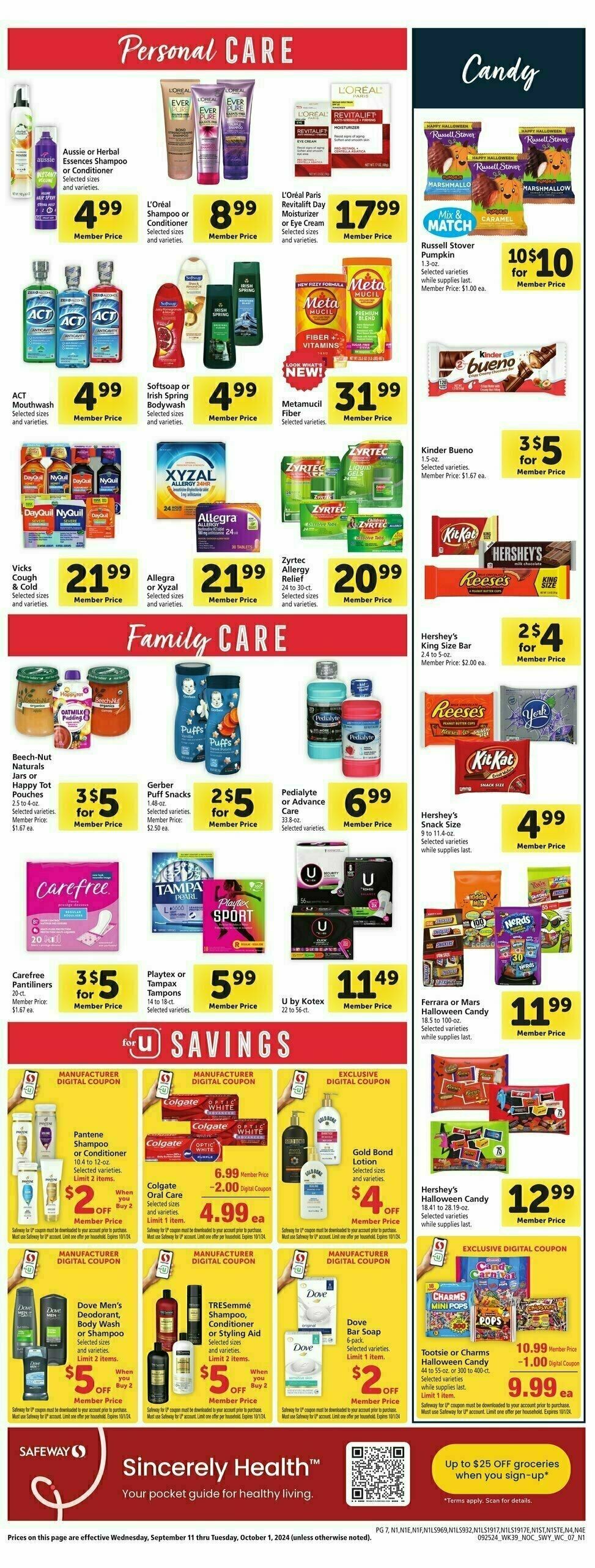 Safeway Weekly Ad from September 25